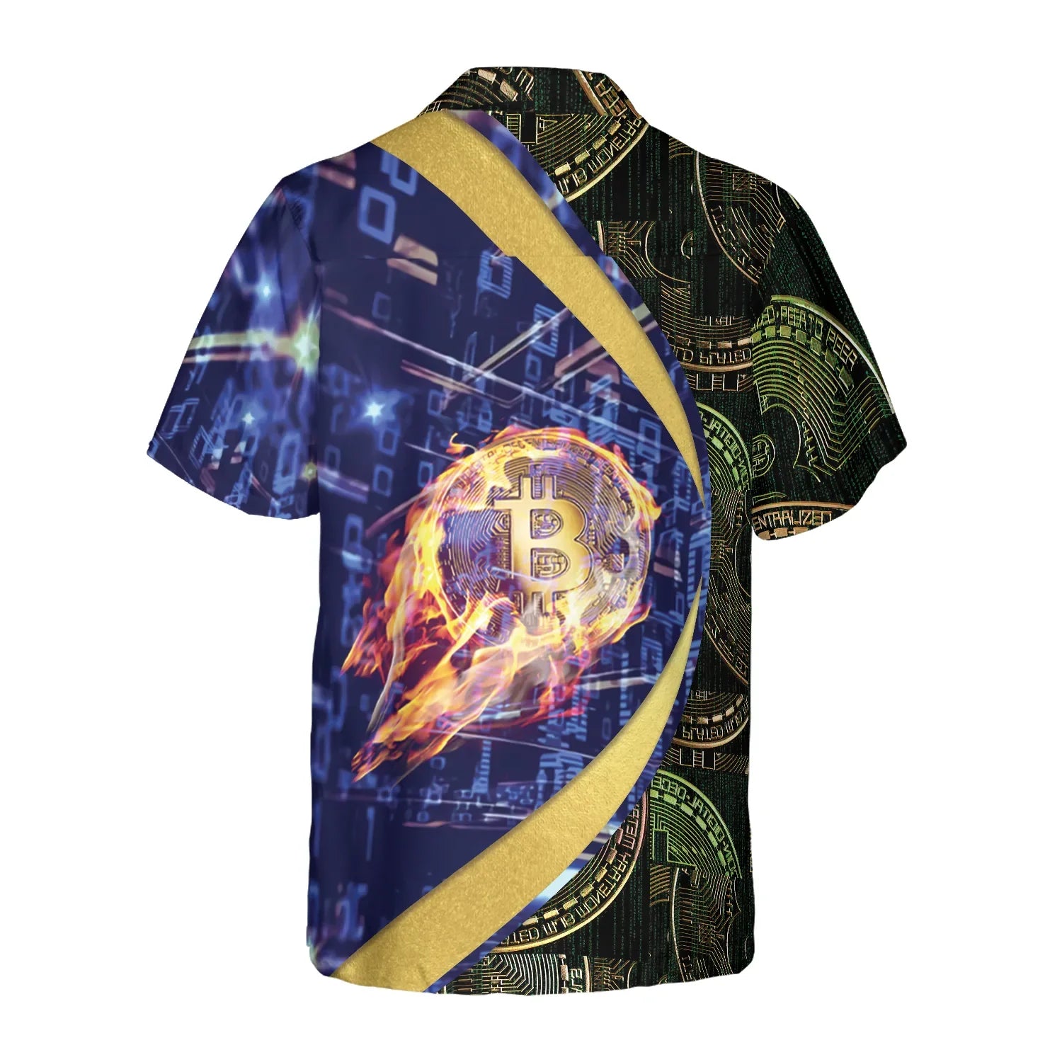Bitcoin Block Chain Hawaiian Shirt, Bitcoin Aloha Shirt For Men - Perfect Gift For Bitcoin Lovers, Family, Friends, Husband, Boyfriend