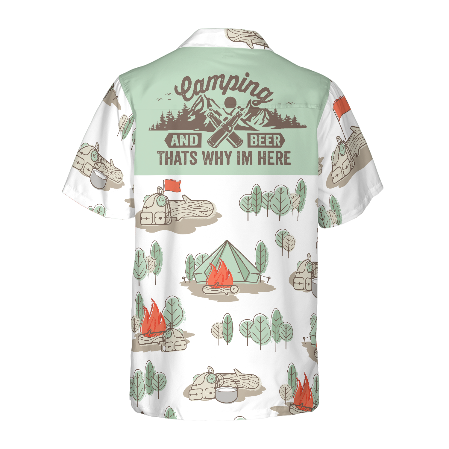 Camping And Beer Thats Why Im Here Hawaiian Shirt,Camping Hawaiian Shirt, Best Gift For Camping, Friend, Family