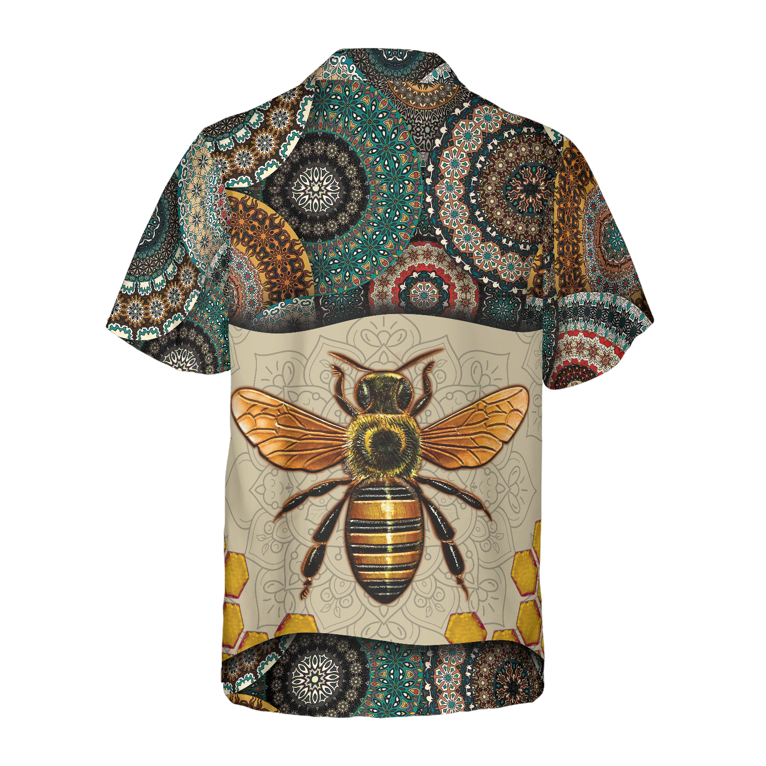 Boho Mandala Bee Hawaiian Shirt, Best Gift For Husband, Wife, Boyfriend, Girlfriend, Friend, Family