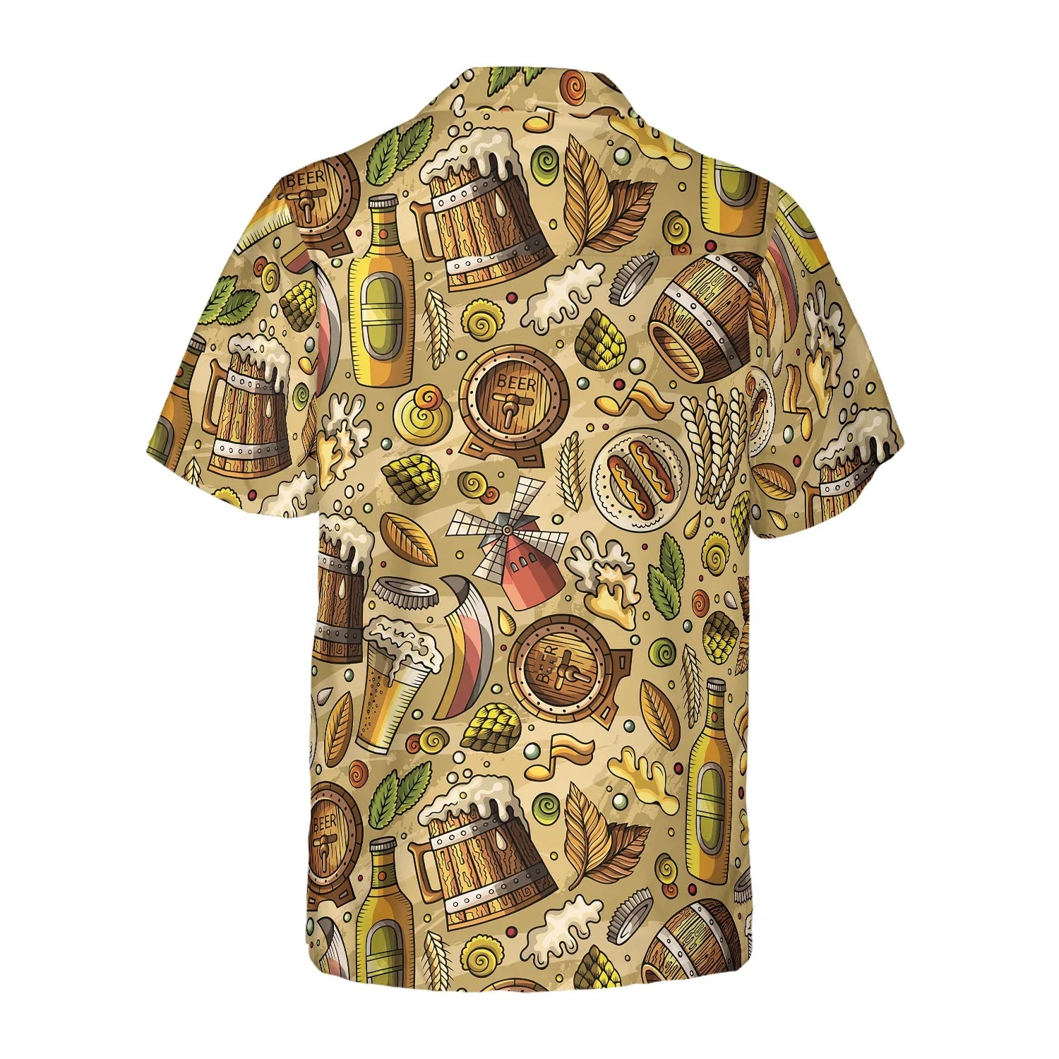 Beer Fest Seamless Pattern Hawaiian Shirt, Beer With Foods On Beach, Beer Tropical Summer Aloha Shirt, Perfect Gift For Beer Lovers, Friends, Husband, Boyfriend, Family