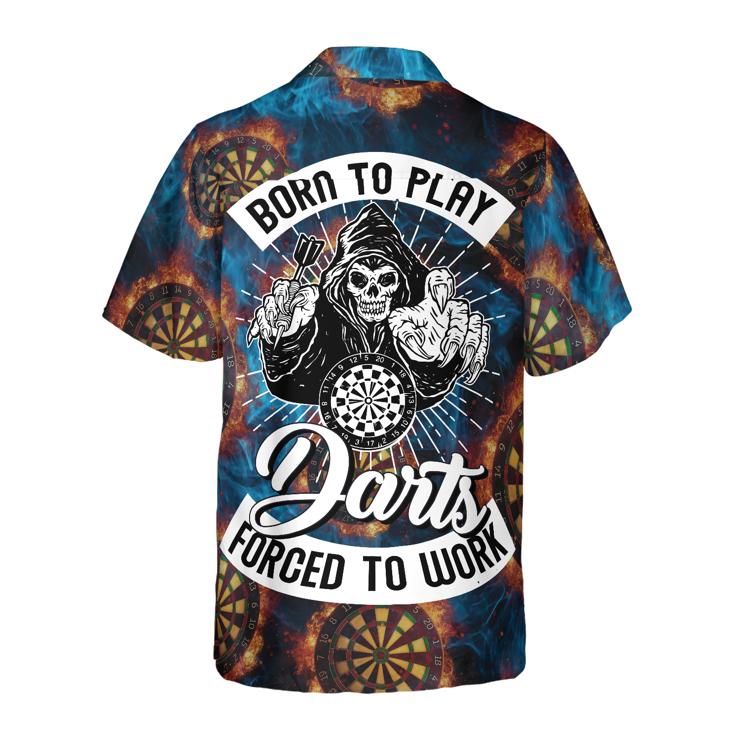 Born To Play Dart Forced To Work Hawaiian Shirt, Best Gift For Husband, Wife, Boyfriend, Girlfriend, Friend, Family