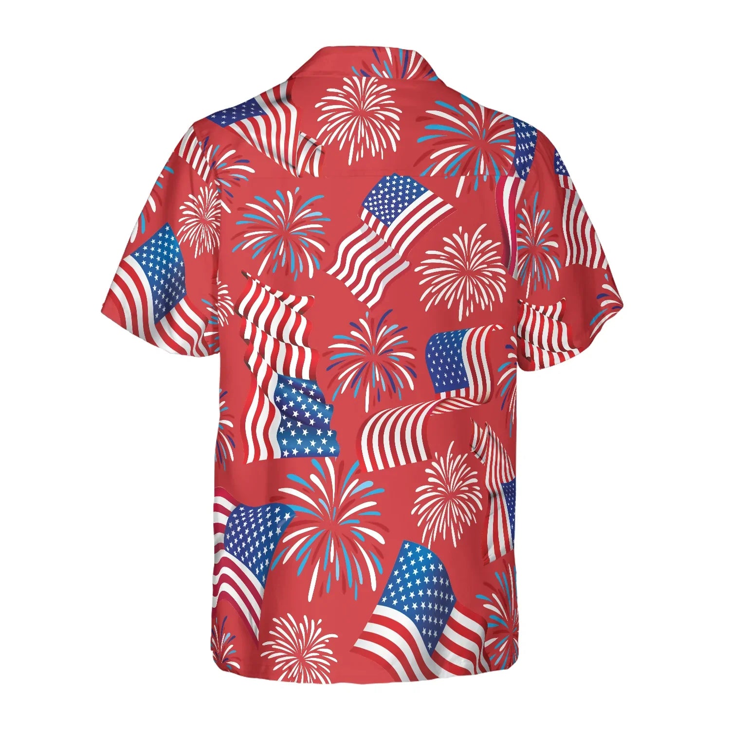 4th Of July America Flag Firework Patriotic Hawaiian Shirt, Happy Independence Day US Flag Aloha Shirt For Men, Perfect Gift For Patriots, Friends, Husband, Boyfriend, Family