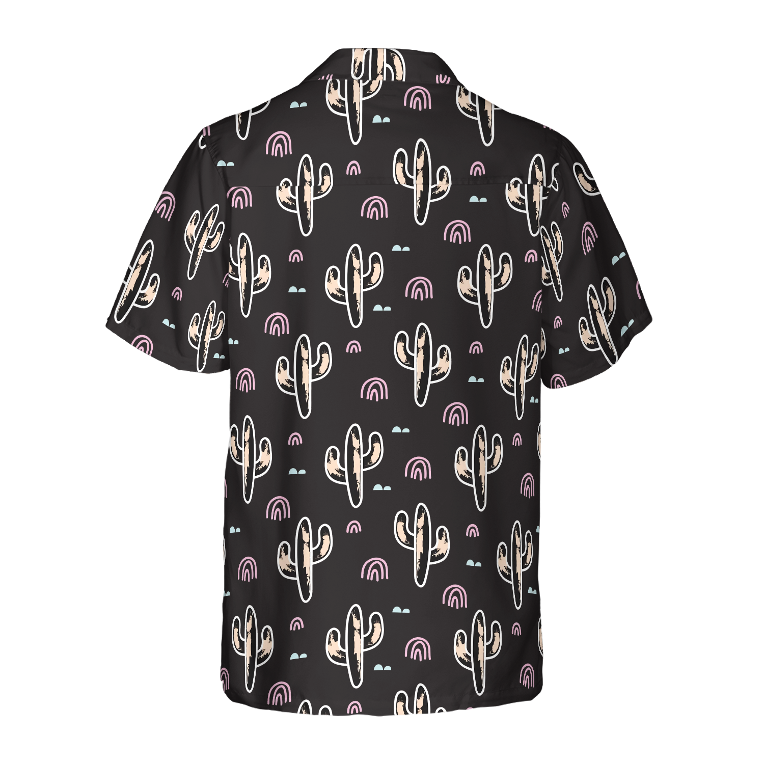 Cactus Plant Black Pattern Hawaiian Shirt, Best Gift For Husband, Wife, Boyfriend, Girlfriend, Friend, Family