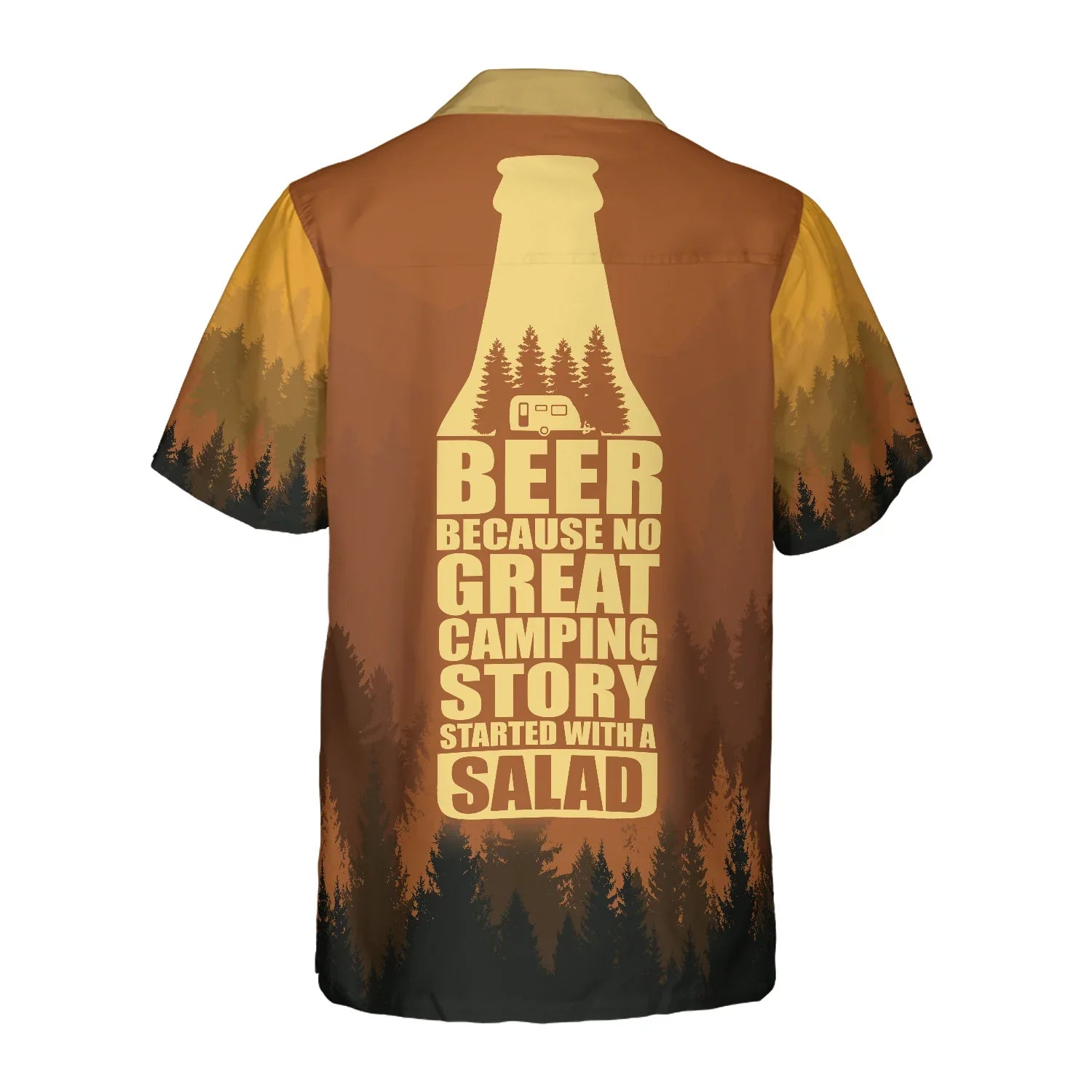 Beer Because No Great Campers Story With A Salad Hawaiian Shirt, Funny Camping With Bigfoot Aloha Shirt For Men, Camping Lovers Hawaiian Shirt, Perfect Gift For Beer Lovers, Friends, Husband, Boyfriend, Family