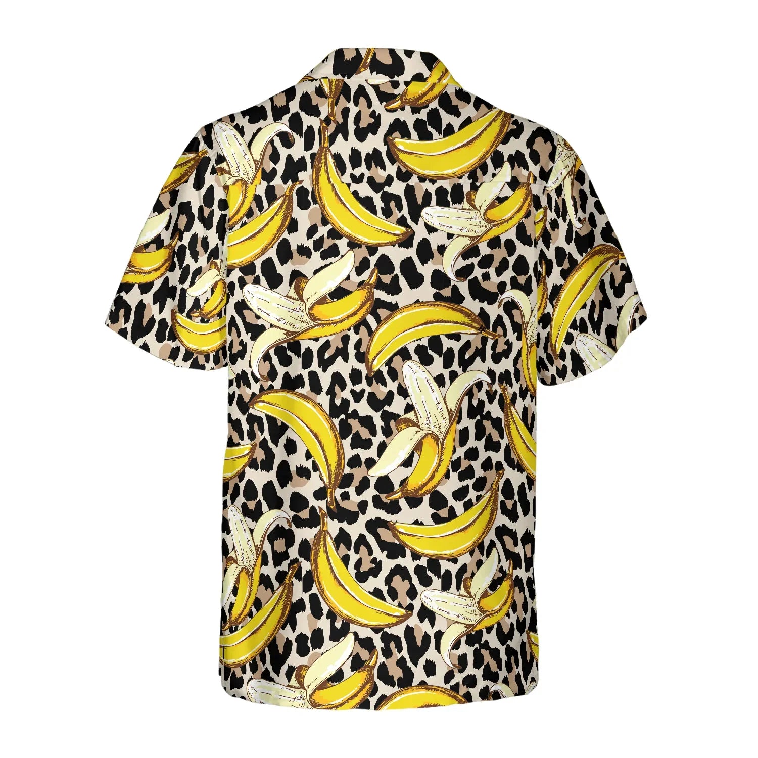 Banana On Leopard Pattern Hawaiian Shirt, Funny Banana Pattern Aloha Shirt For Men & Women, Best Gift For Summer, Husband, Boyfriend, Wife, Girlfriend