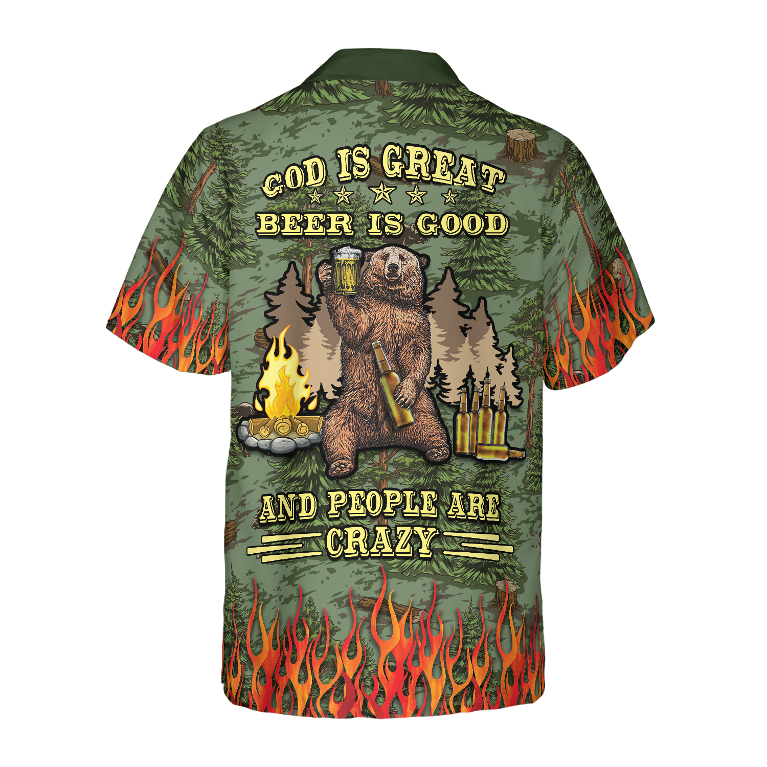 Camping Sheriff Bear Drink Beer Hawaiian Shirt, Funny Beer And Camping Shirt For Men And Women, Best Gift For Camping, Friend, Family