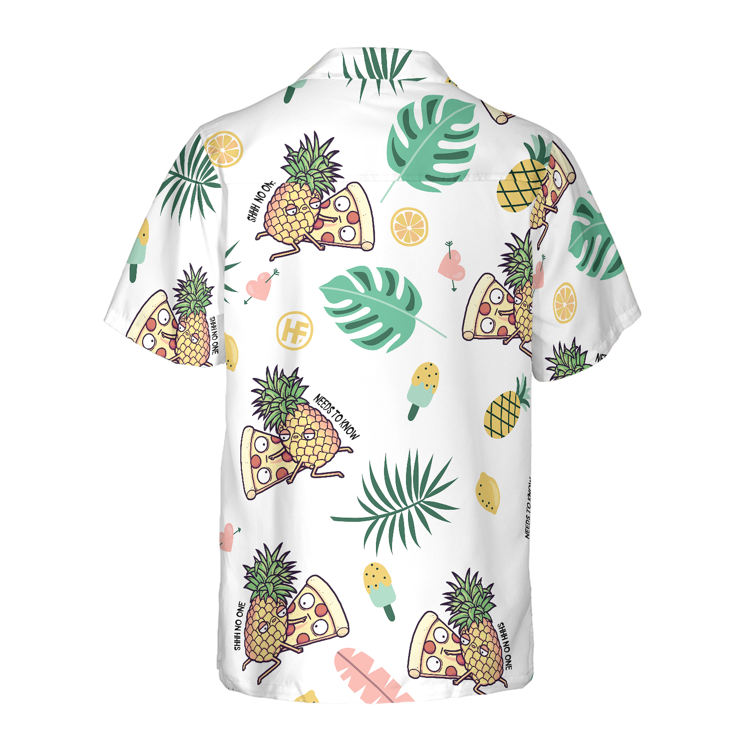 Cartoon Pizza Pineapple Hawaiian Shirt, Pineapple Hawaiian Shirt, Best Gift For Cartoon Lover, Friend, Family