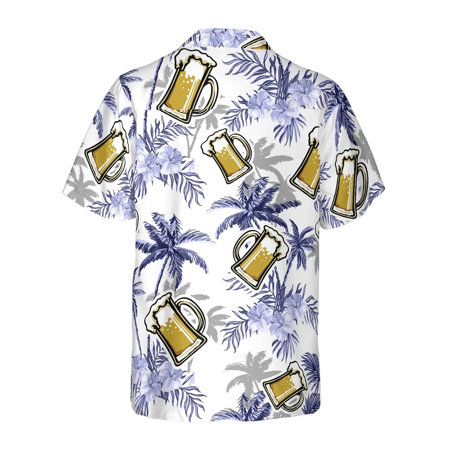 Beer Coconut Tree Hawaiian Shirt, Beer Mug Yellow Hawaiian Shirt, Beer Tropical Summer Aloha Shirt For Men, Perfect Gift For Beer Lovers, Friends, Husband, Boyfriend, Family