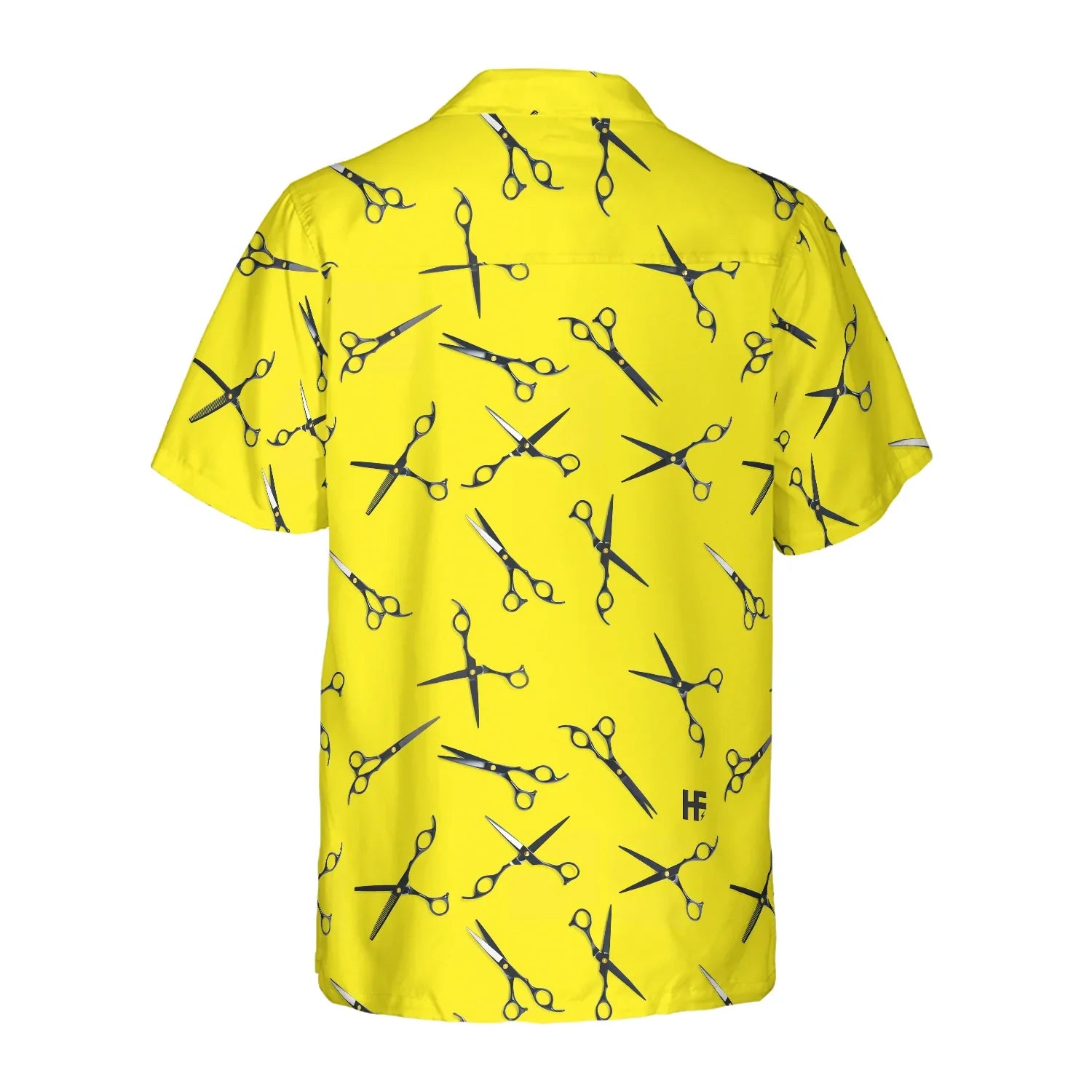 Barber Yellow Scissors Pattern Hawaiian Shirt, Scissors For Professional Barber Aloha Shirt Summer For Men, Best Gift For Barber, Summer, Husband, Boyfriend