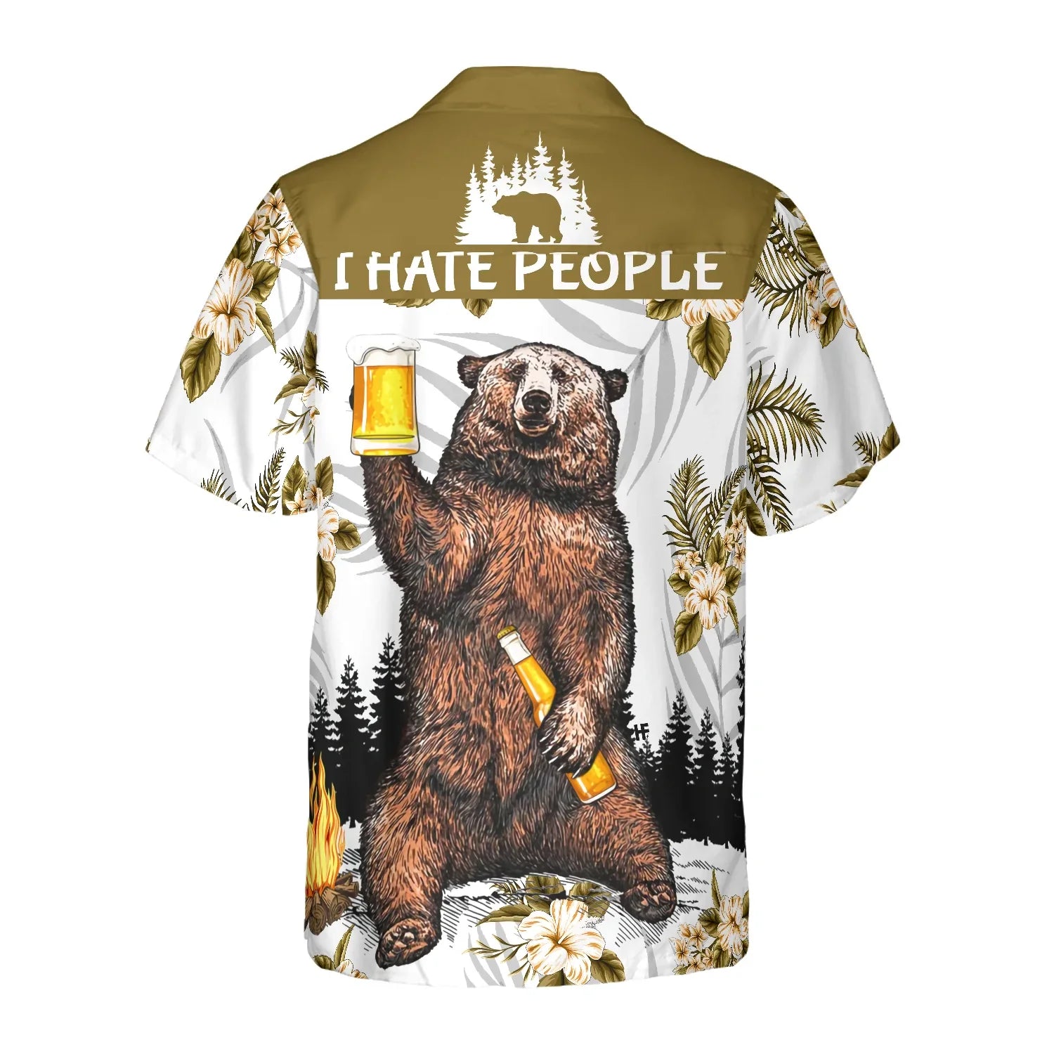 Bear Drinks Beer Hawaiian Shirt, Funny Camping Aloha Shirt For Men, Perfect Gift For Beer Lovers, Camping Lovers, Friends, Husband, Boyfriend, Family
