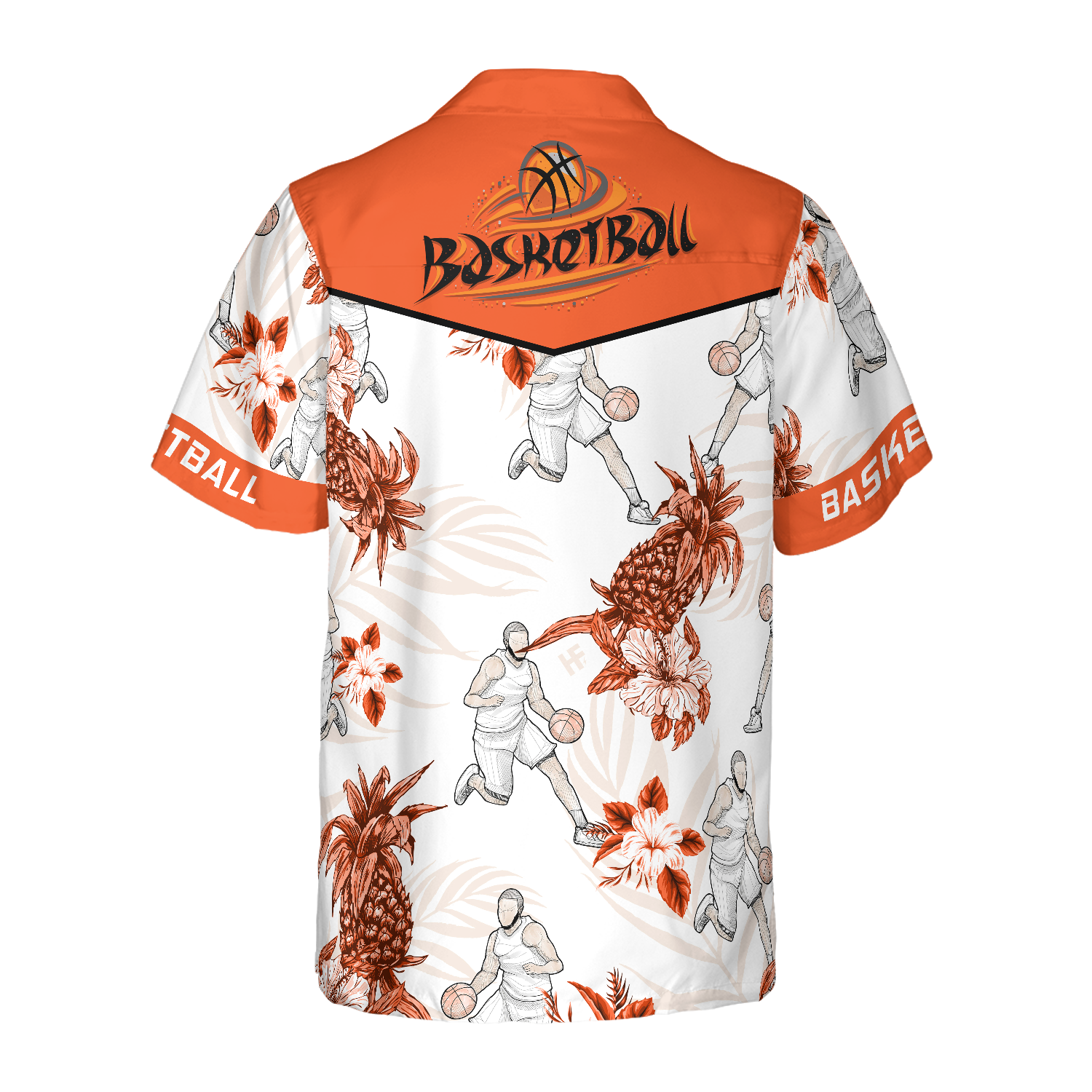 Basketball Pineapple Seamless Pattern Hawaiian Shirt, Best Gift For Basketball Player, Friend, Family