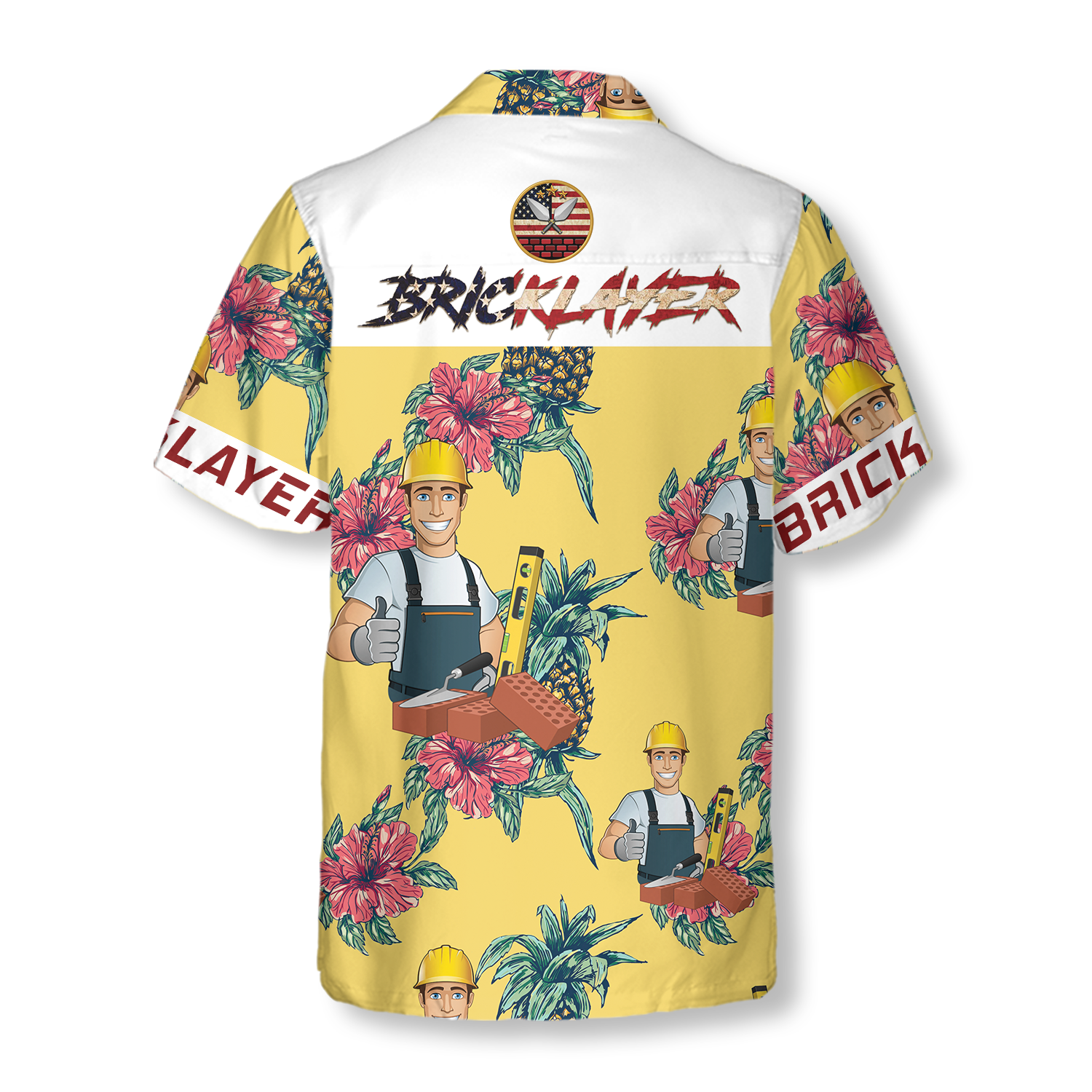 Bricklayer Pineapple Seamless Pattern Hawaiian Shirt, Best Gift For Bricklayer, Friend, Family