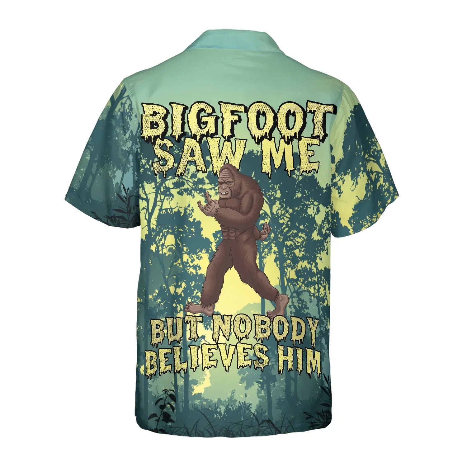 Bigfoot Saw Me Hawaiian Shirt, Bigfoot Tropical Summer Forest Aloha Shirt For Men, Perfect Gift For Summer, Bigfoot Lovers, Friends, Husband, Boyfriend, Family