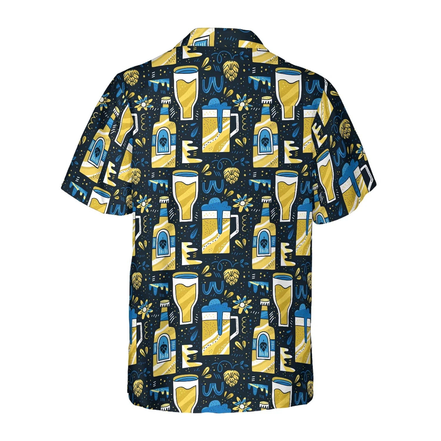 Beer Pattern Hawaiian Shirt, Beer Tropical Summer Aloha Shirt For Men, Perfect Gift For Beer Lovers, Friends, Husband, Boyfriend, Family