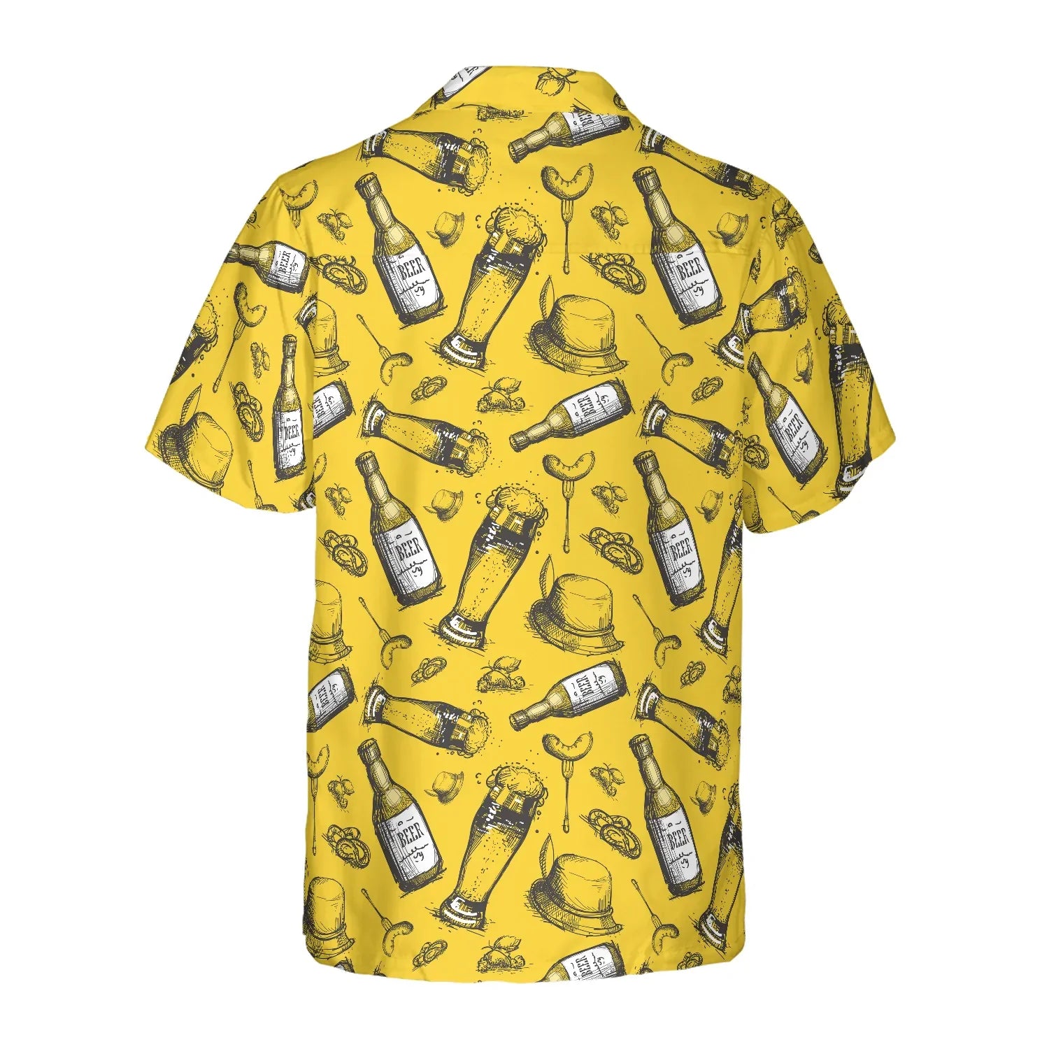 Beer Bottle Hawaiian Shirt, Beer With Foods Hawaiian Shirt, Beer Tropical Summer For Men, Perfect Gift For Beer Lovers, Friends, Husband, Boyfriend, Family