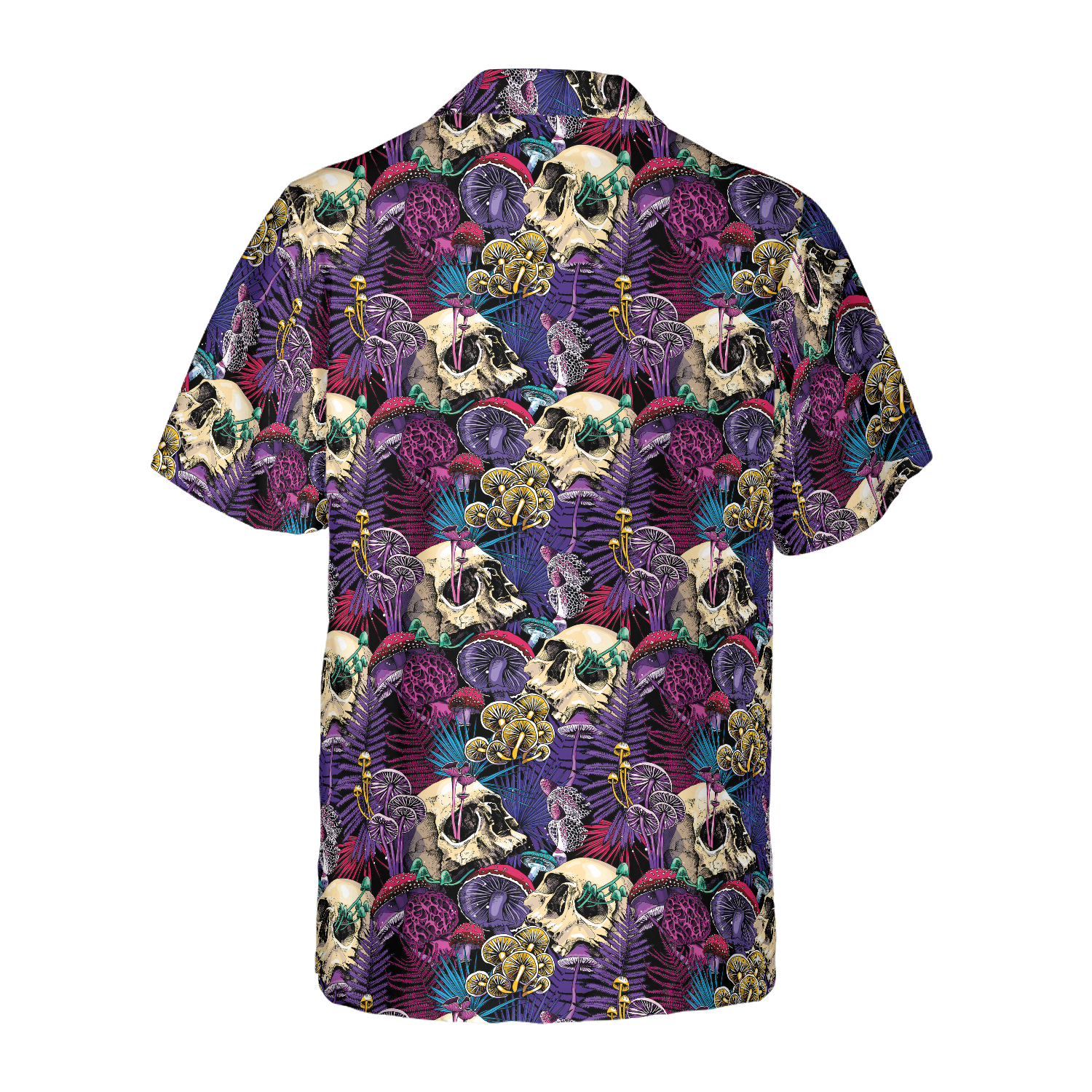 Bright Magic Psychedelic Mushrooms And Skulls Hawaiian Shirt, Gift For Friend, Family