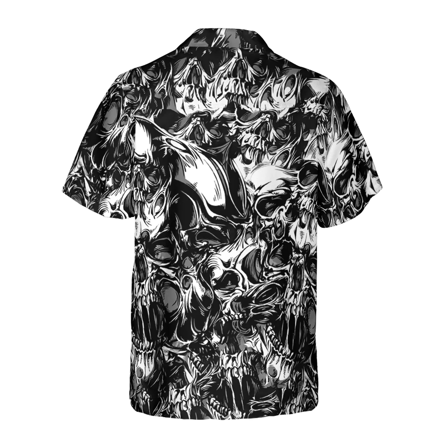 3D Skull Pattern Hawaiian Shirt, Halloween Aloha Shirt For Men, Perfect Gift For Friends, Husband, Boyfriend, Family