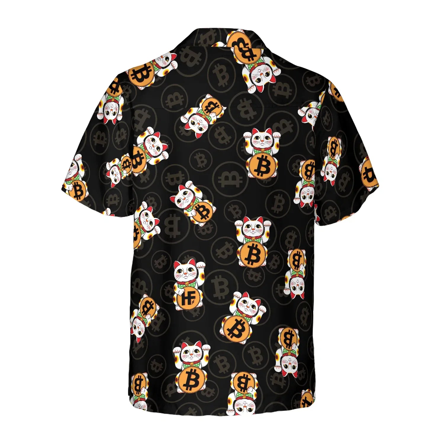 Bitcoin Lucky Cat Hawaiian Shirt, Bitcoin And Cat Aloha Shirt - Perfect Gift For Bitcoin Lovers, Family, Friends