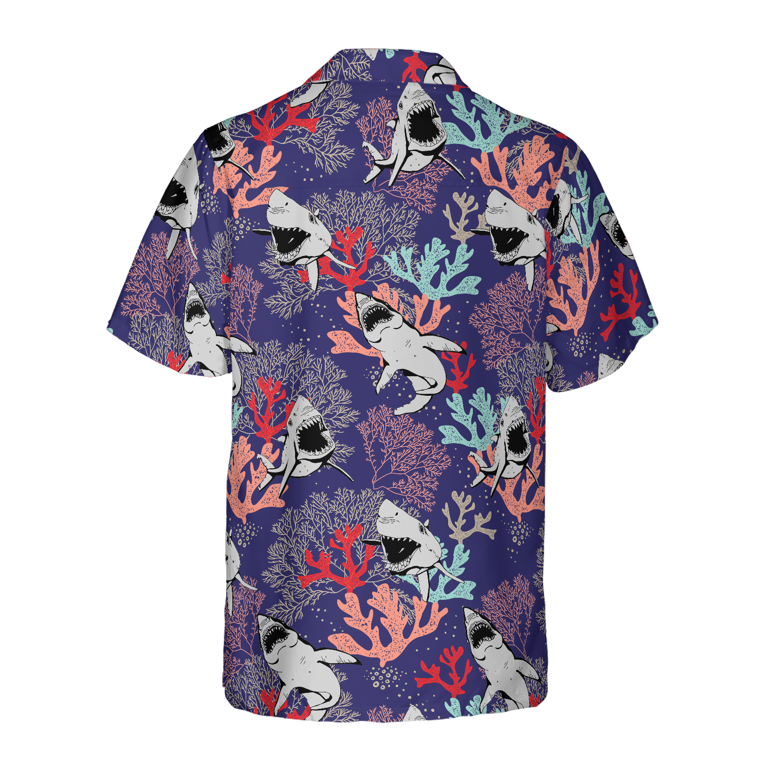 Blue Ocean Coral Sharks Hawaiian Shirt, Best Gift For lover, Friend, Family
