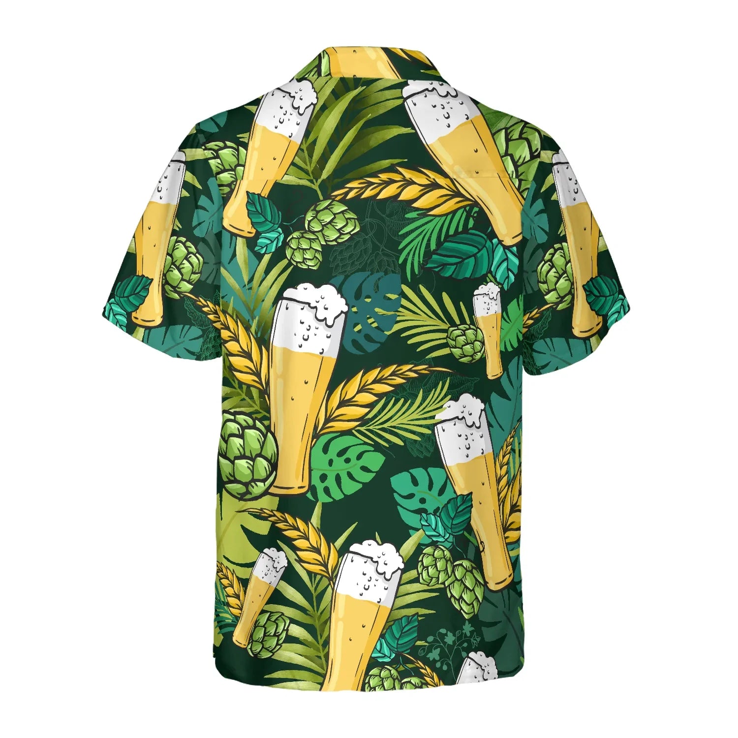 Beer Hawaiian Shirt For Men, Beer Lovers Aloha Shirts, Green Tropical Shirt, Beer Tropical Summer Aloha Shirt For Men, Perfect Gift For Men Lovers, Friends, Husband, Boyfriend, Family