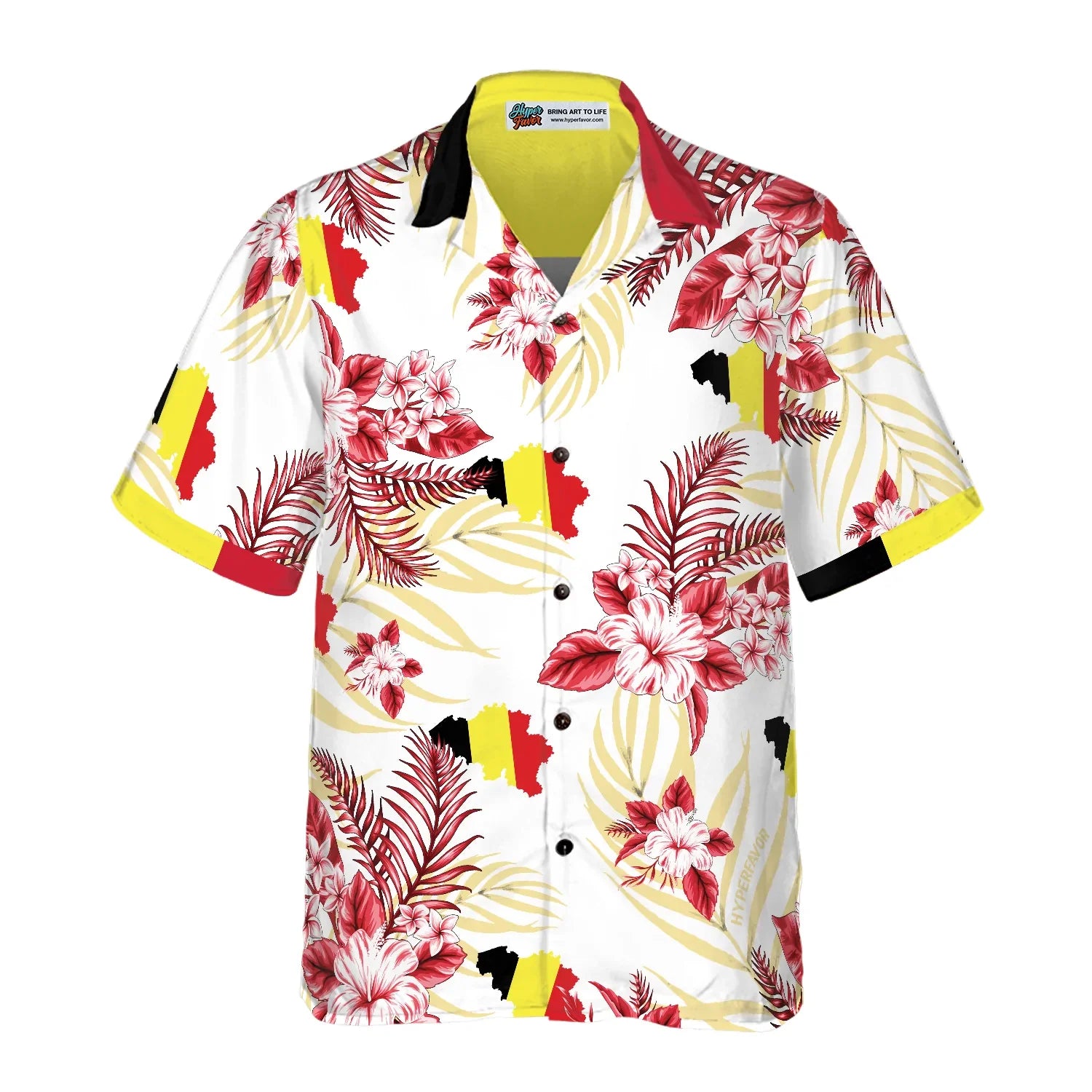 Belgium Hawaiian Shirt, Tropical Summer Flowers And Leaves Aloha Shirt For Men And Women, Perfect Gift For Summer Lovers, Friends, Husband, Boyfriend, Family