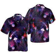 Bright Night Galaxy With Jellyfishes Hawaiian Shirt, Best Gift For Friend, Family