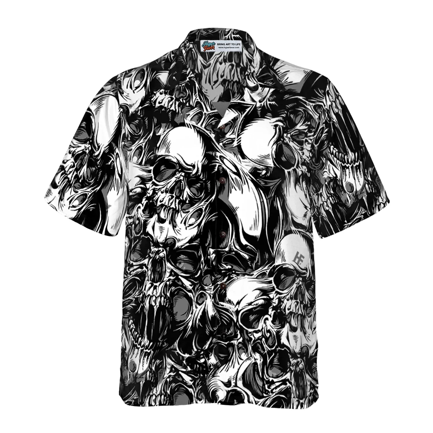 3D Skull Pattern Hawaiian Shirt, Halloween Aloha Shirt For Men, Perfect Gift For Friends, Husband, Boyfriend, Family