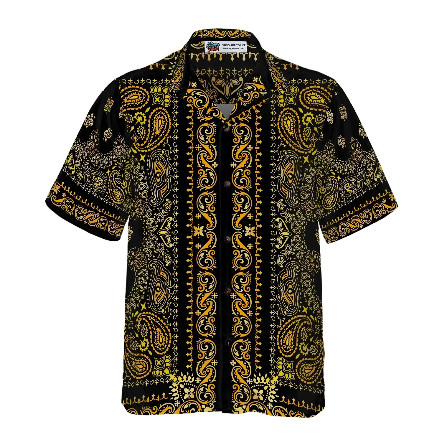 Barber Bandana Style Gold Hawaiian Shirt, Paisley Aloha Shirt Summer For Men & Women, Best Gift For Barber, Summer, Husband, Boyfriend, Wife, Girlfriend