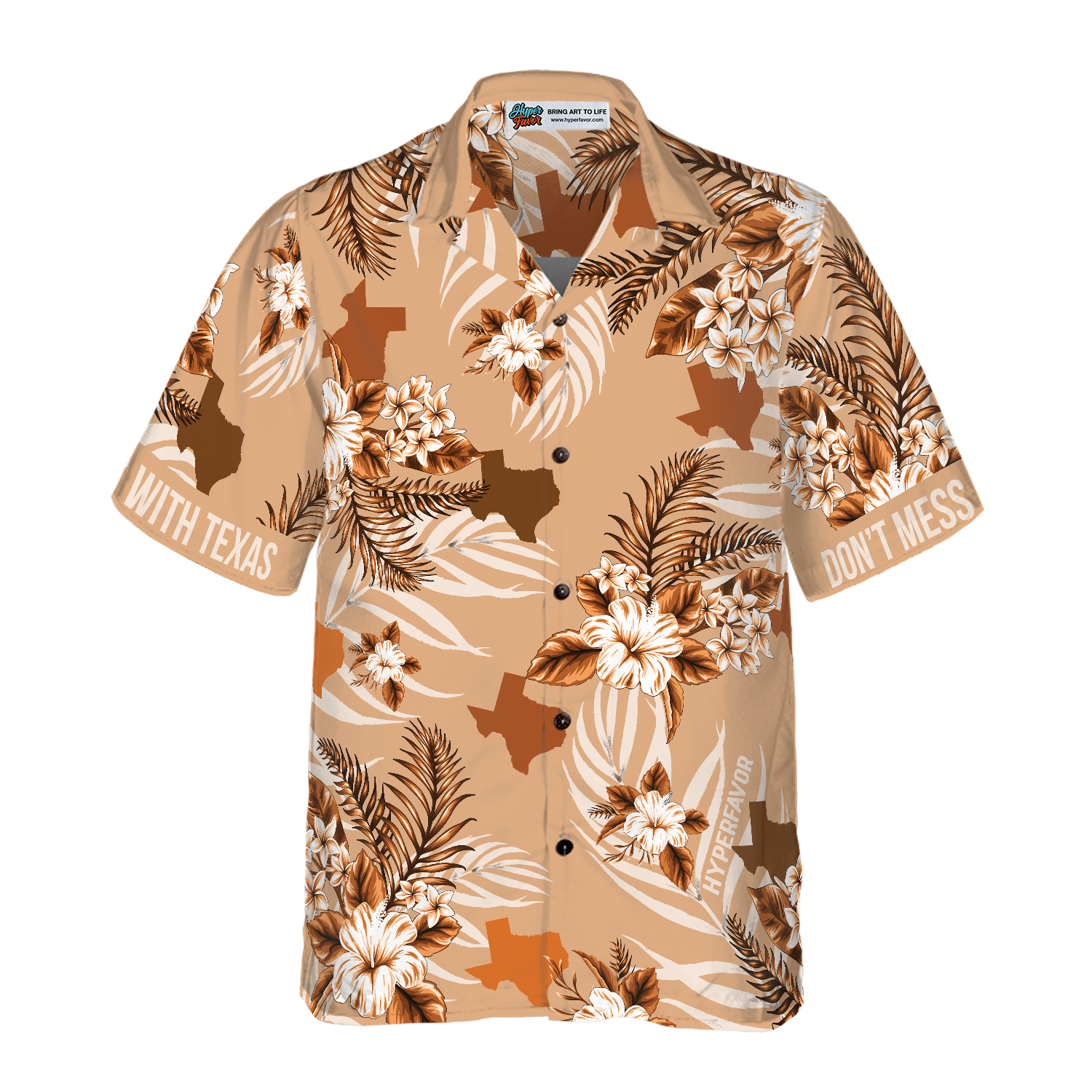 Brown Lone Star Nation Bluebonnet Texas Hawaiian Shirt, Don't Mess With Texas Shirt, Texas Shirt For Men, Best Gift For Friend, Family