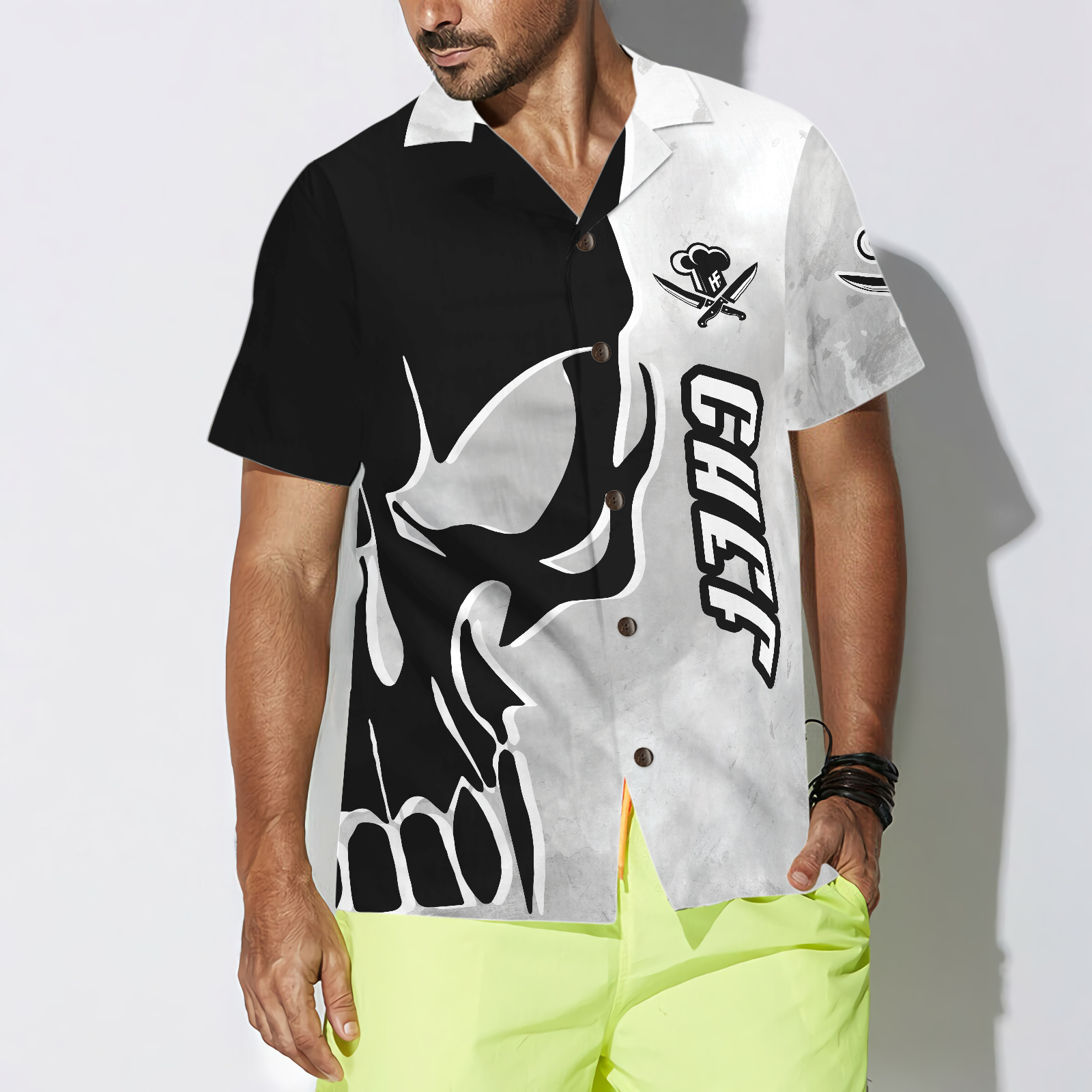 Chef & Knife Skull Hawaiian Shirt, Best Gift For lover, Friend, Family