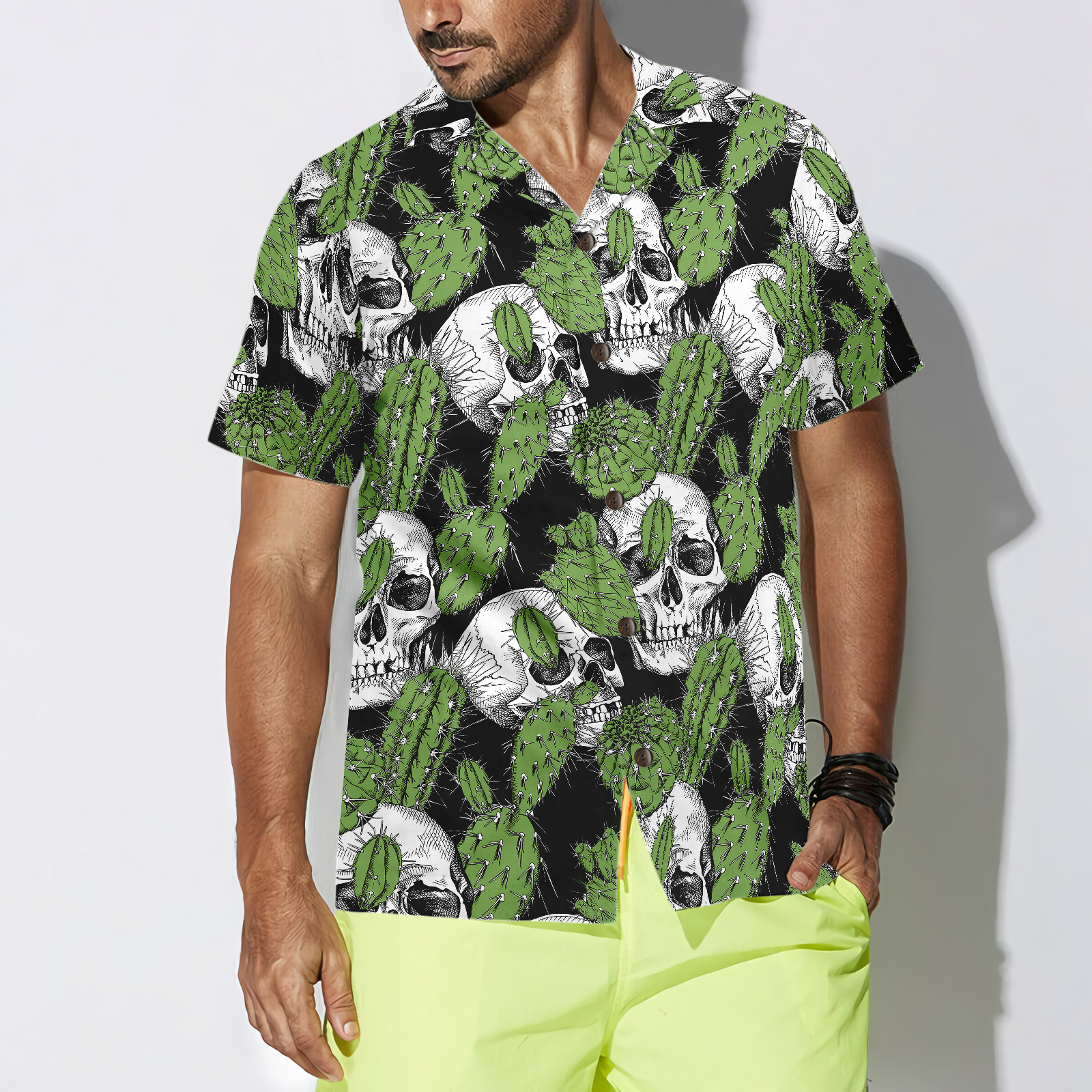 Cactus Skull Shirt For Men Hawaiian Shirt, Best Gift For Friend, Family