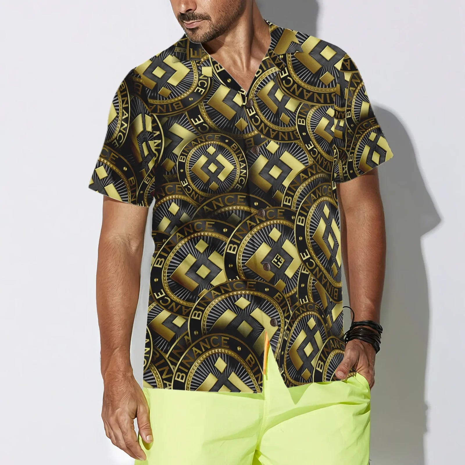 Binance Coin Golden Coin Hawaiian Shirt, Best Gift For Husband, Boyfriend