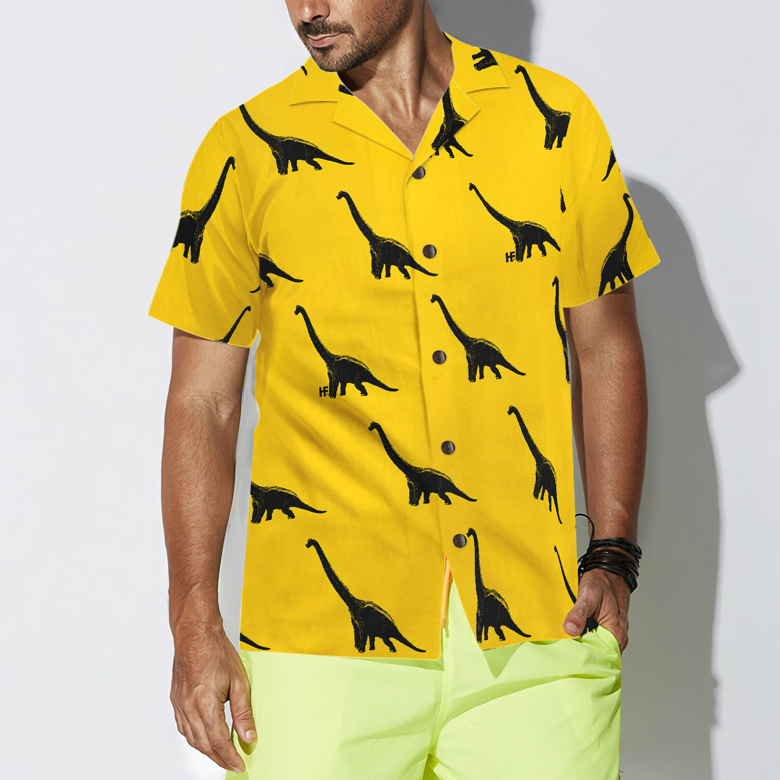 Brachiosaurus Dinosaur Hawaiian Shirt, , Best Gift For Husband, Wife, Boyfriend, Girlfriend, Friend, Family