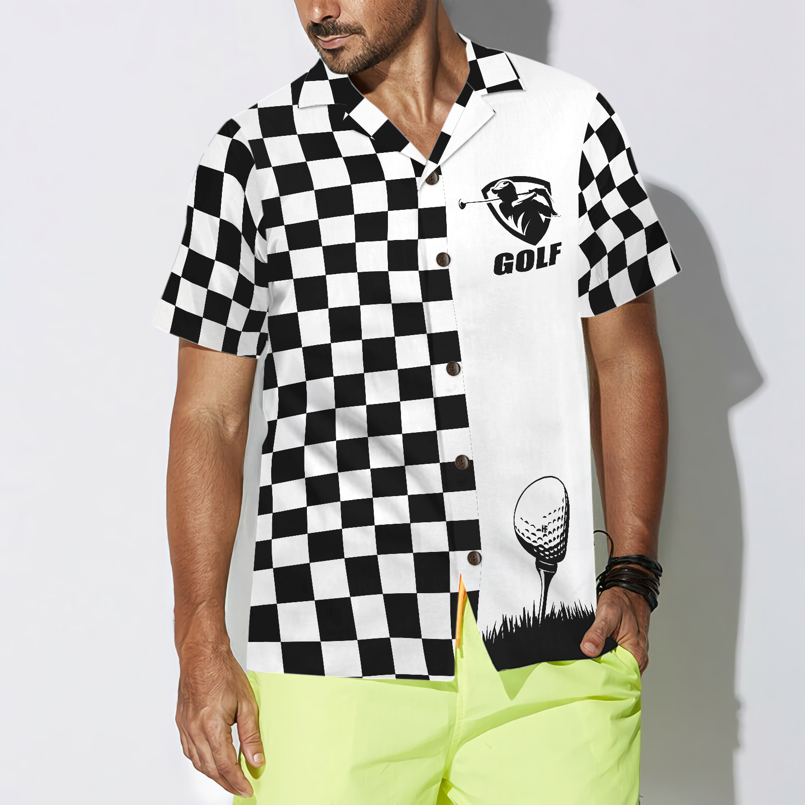 Checkboard Style Golf Hawaiian Shirt, Best Gift For lover, Friend, Family