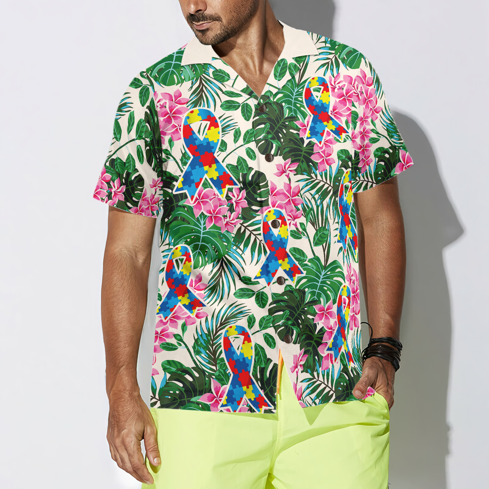 Cat Autism Awareness Hawaiian Shirt, Best Gift For Cat Lover, Husband, Wife, Boyfriend, Girlfriend, Friend, Family