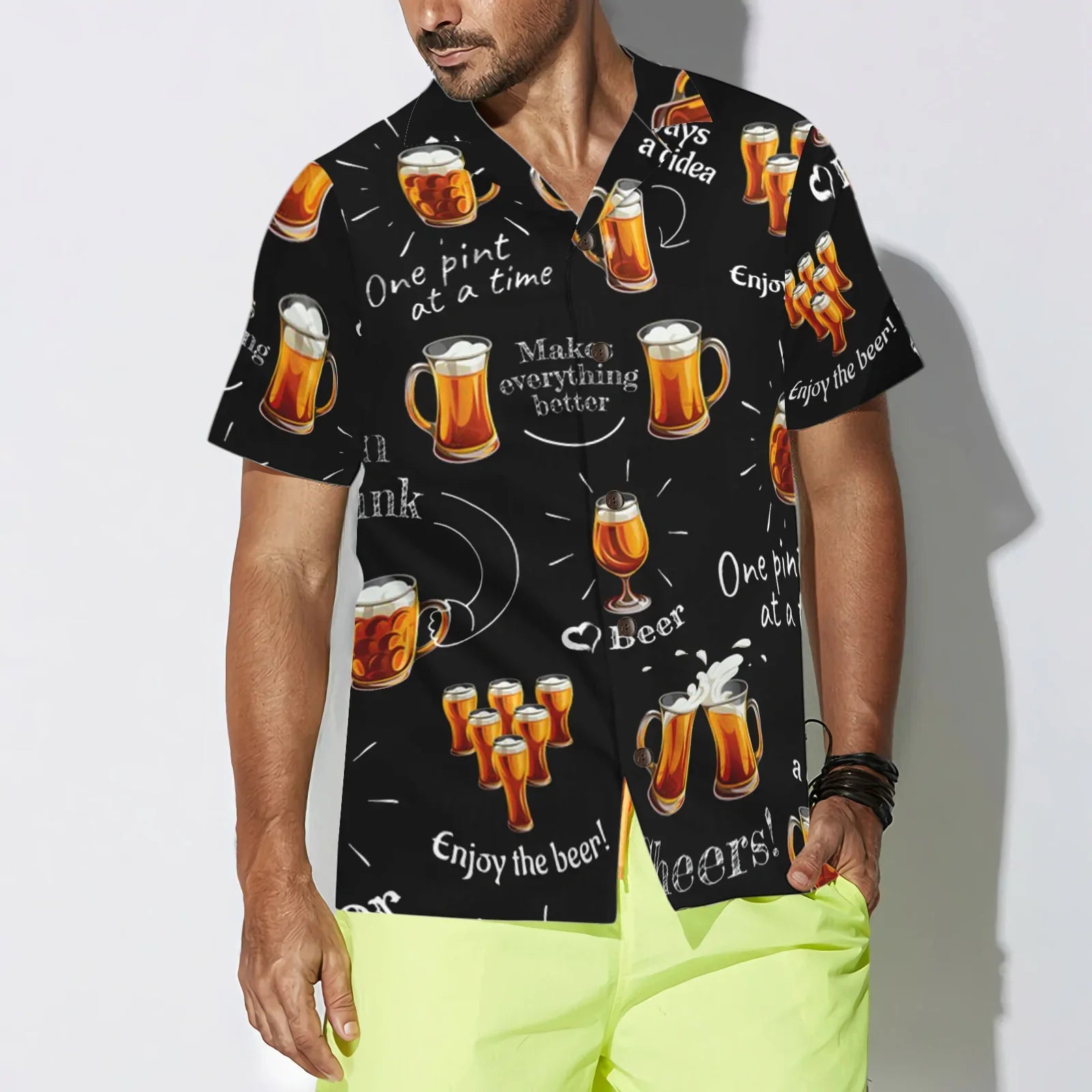 Beer Born To Drink Hawaiian Shirt, Beer Makes Everything Better Hawaiian Shirt, Beer Tropical Summer Aloha Shirt For Men And Women, Perfect Gift For Beer Lovers, Friends, Husband, Boyfriend, Family