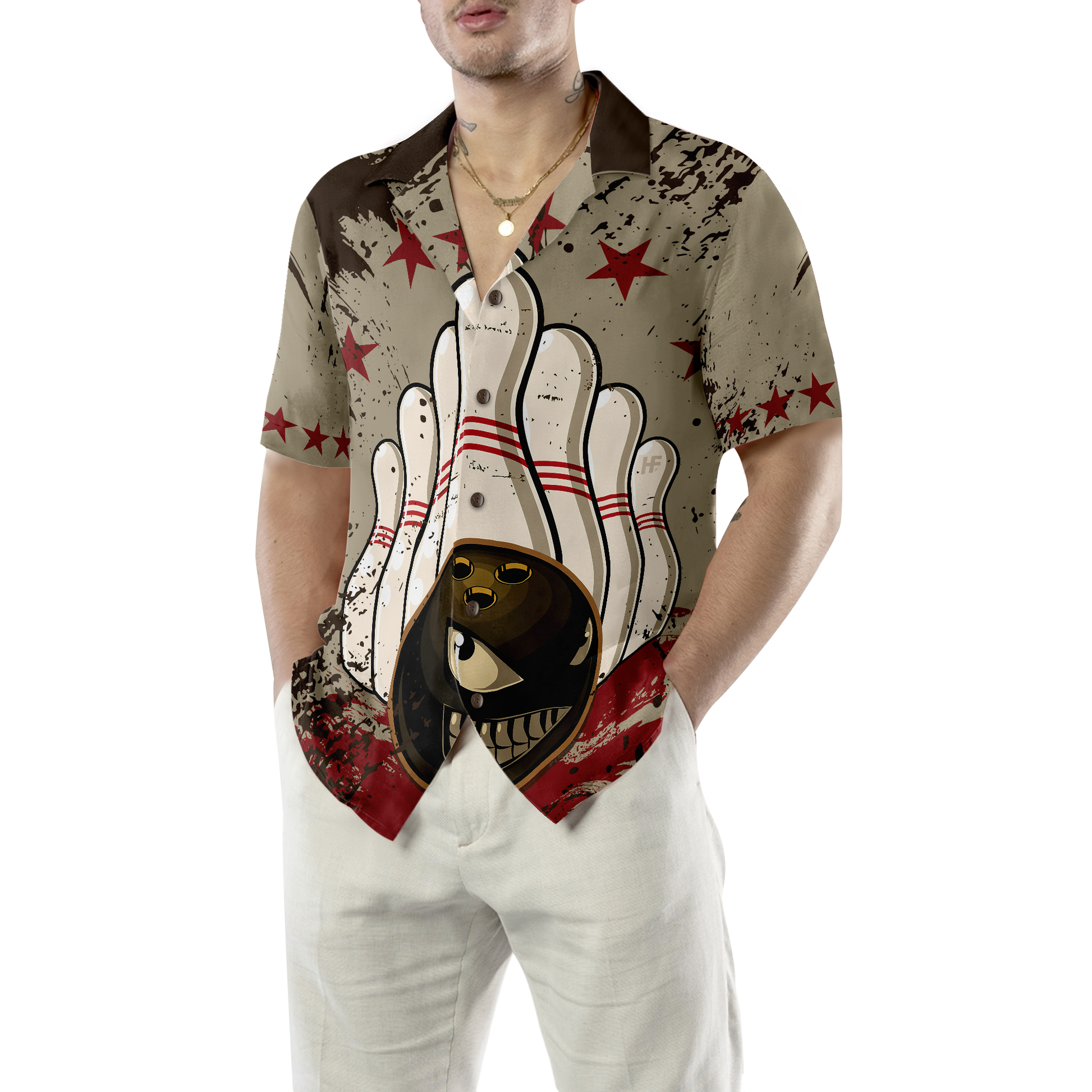 Bowling Ball Vintage Background Hawaiian Shirt, Unique Bowling Shirt, Best Gift For Bowling Players, Friend, Family