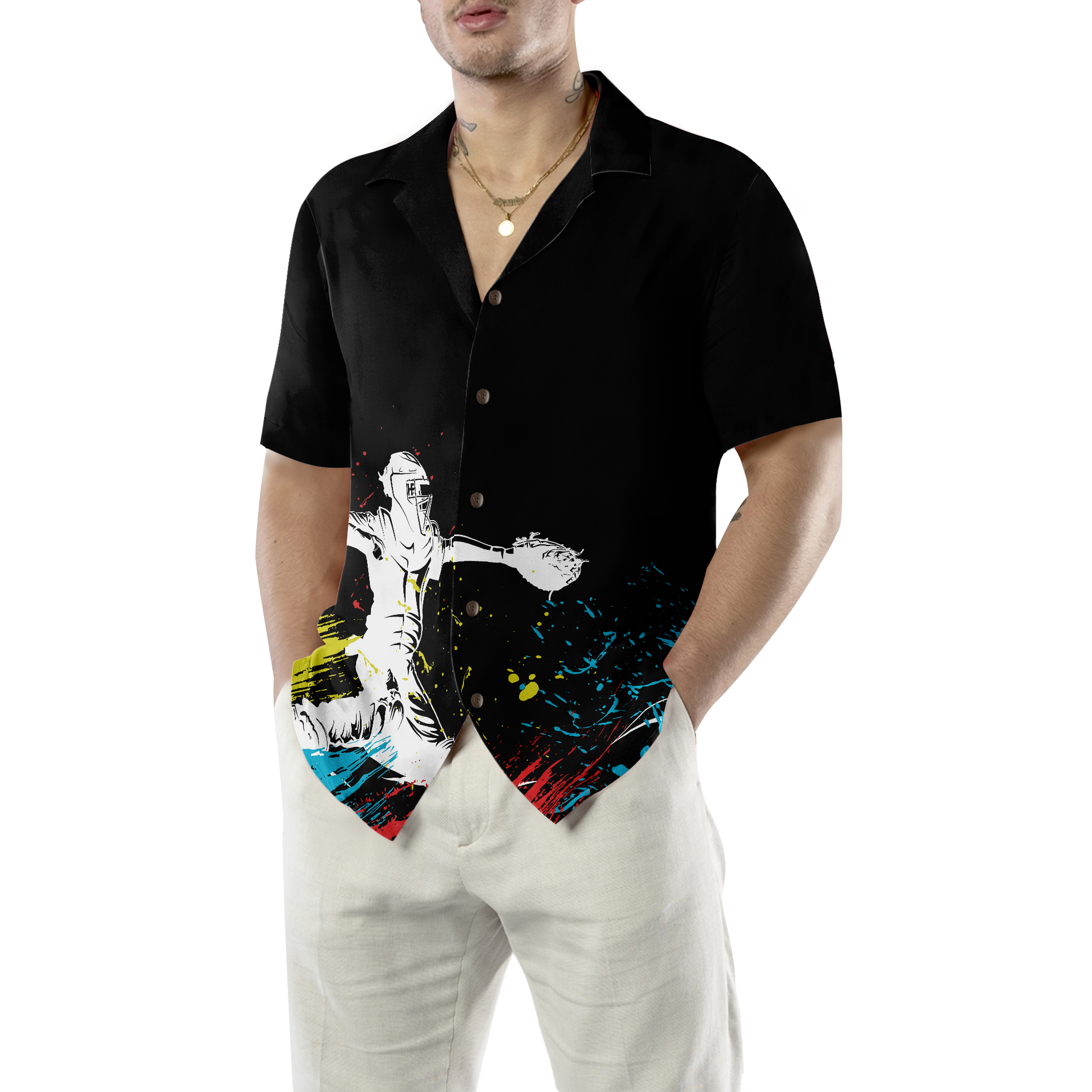 Catcher Silhouette Baseball Hawaiian Shirt, Best Gift For Baseball Lover, Husband, Wife, Boyfriend, Girlfriend, Friend, Family