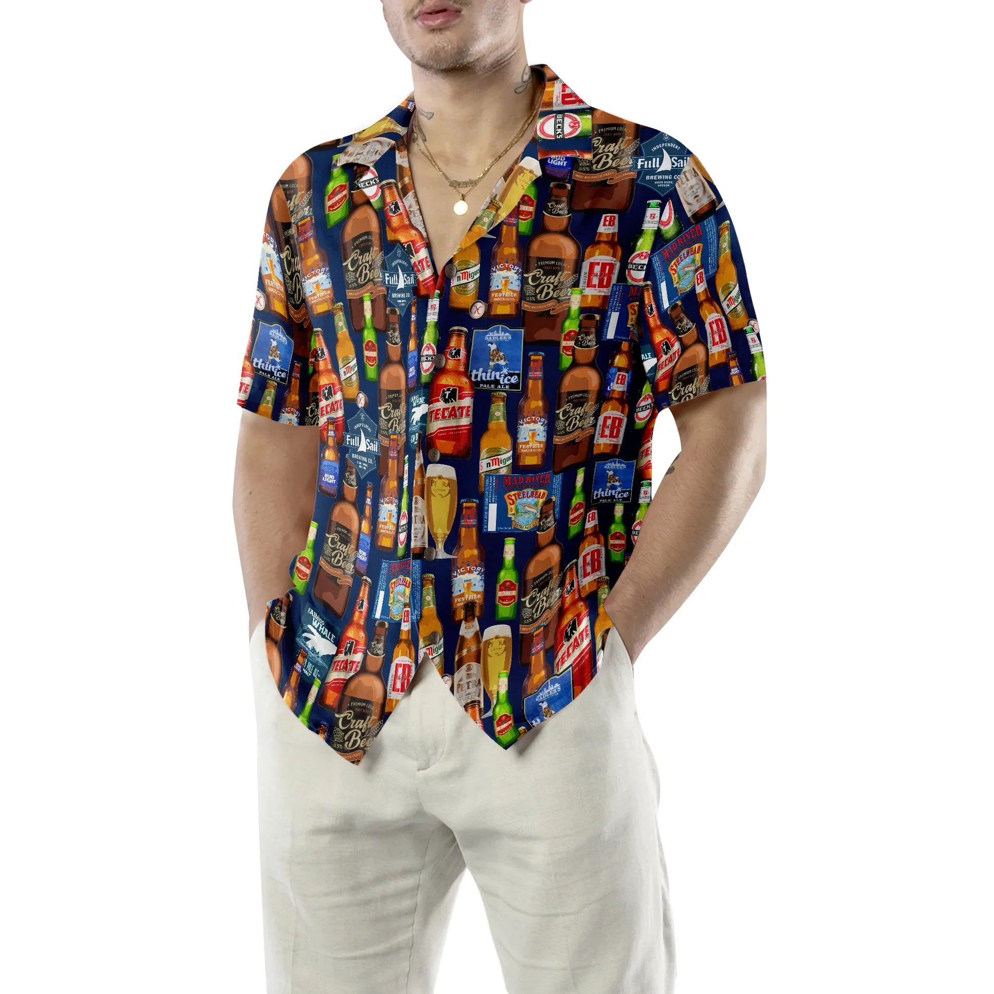 Beer Hawaiian Shirt, Colorful Kind Of Beers Hawaiian Shirt, Beer Mug Tropical Summer Aloha Shirt For Men, Perfect Gift For Beer Lovers, Friends, Husband, Boyfriend, Family