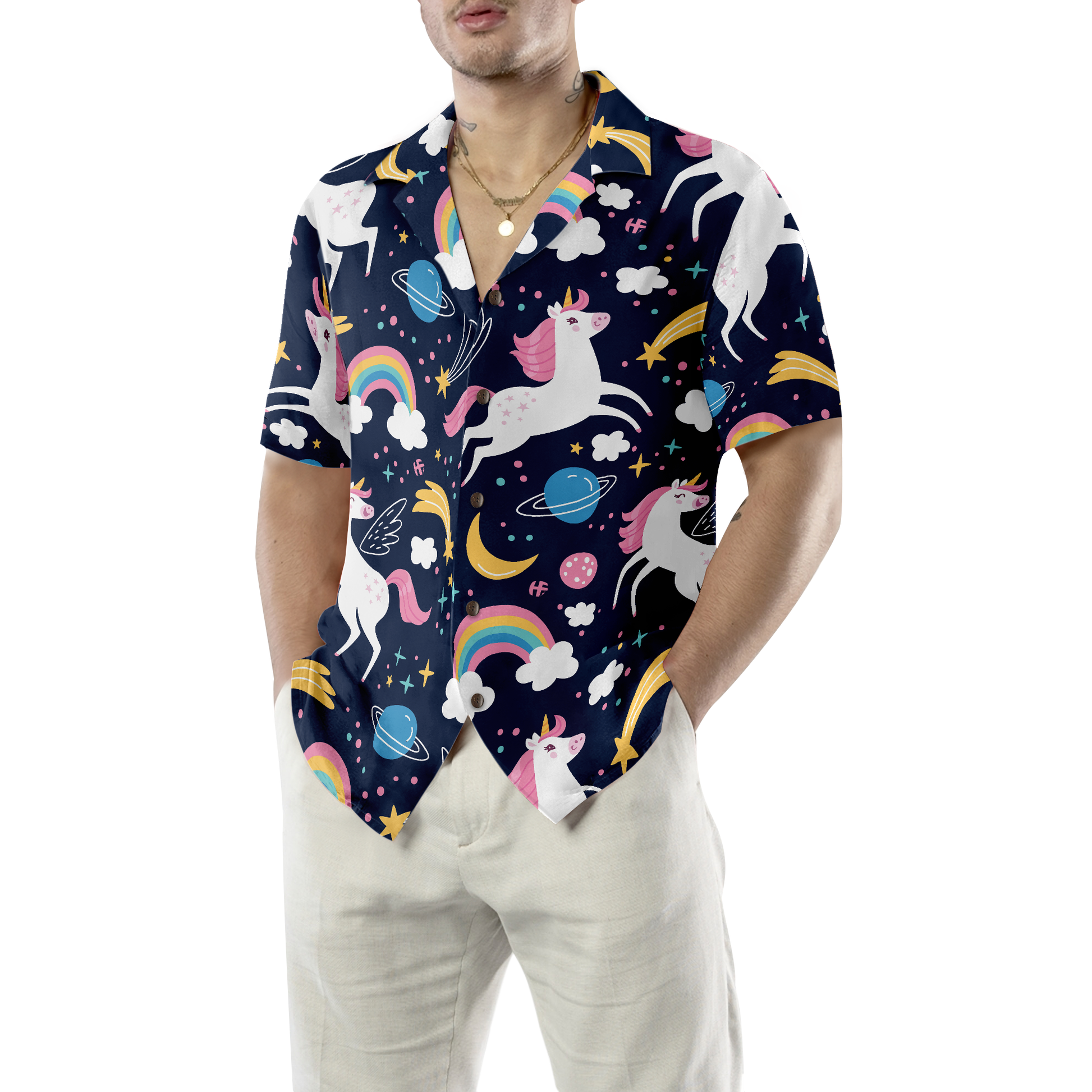 Cheerful Unicorn Hawaiian Shirt, Best Gift For lover, Friend, Family