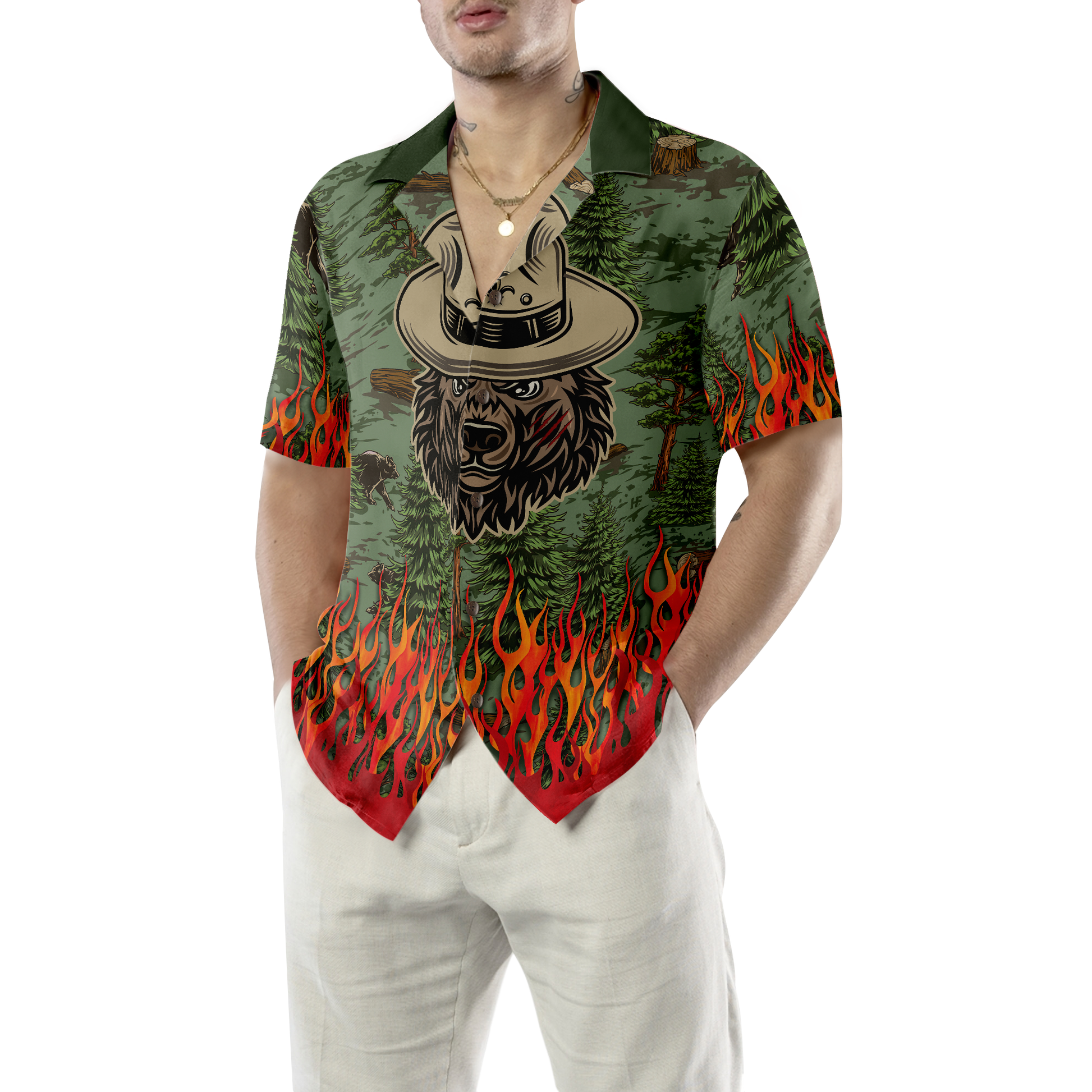 Camping Sheriff Bear Drink Beer Hawaiian Shirt, Funny Beer And Camping Shirt For Men And Women, Best Gift For Camping, Friend, Family