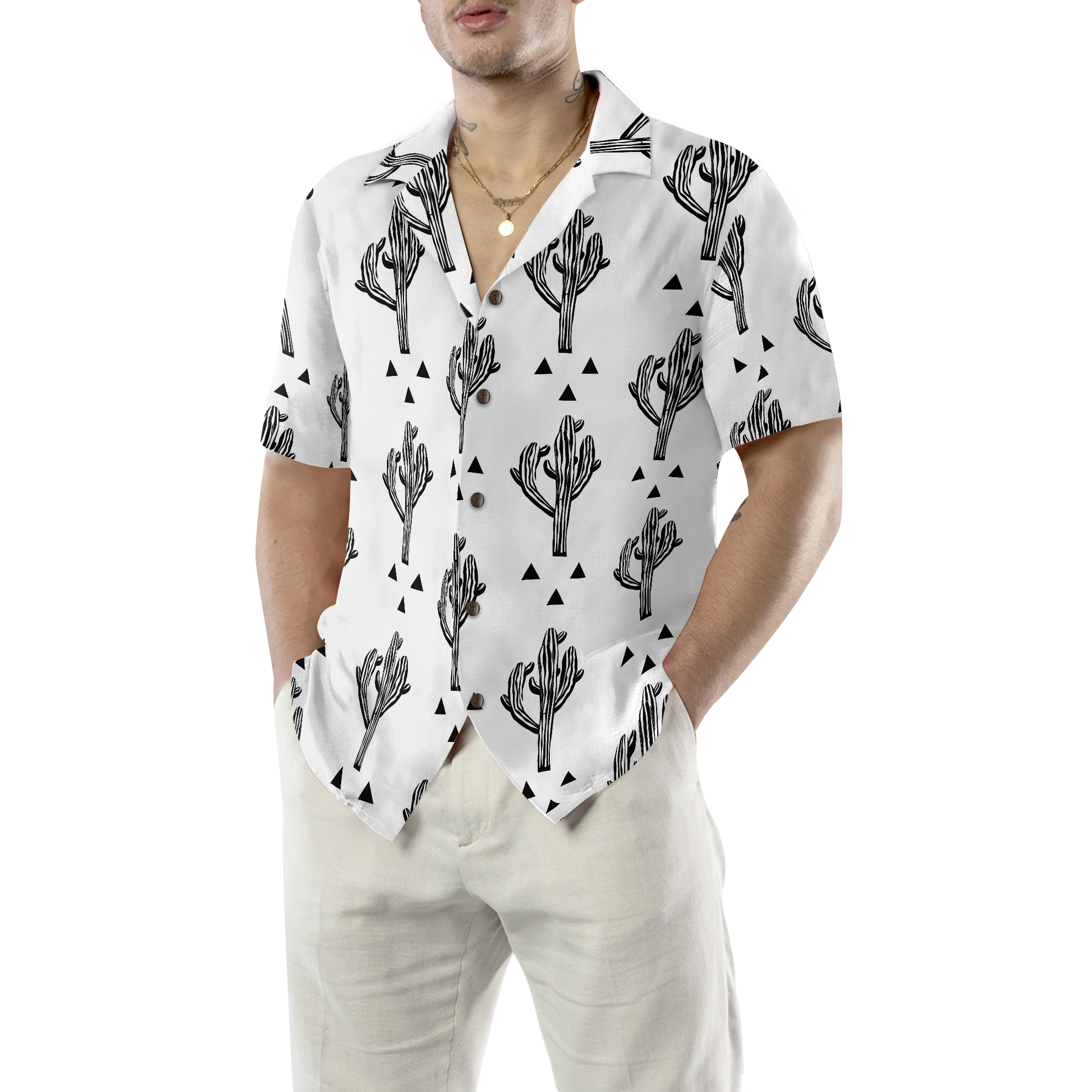 Cactus Seamless Pattern Hawaiian Shirt, Best Gift For Husband, Wife, Boyfriend, Girlfriend, Friend, Family