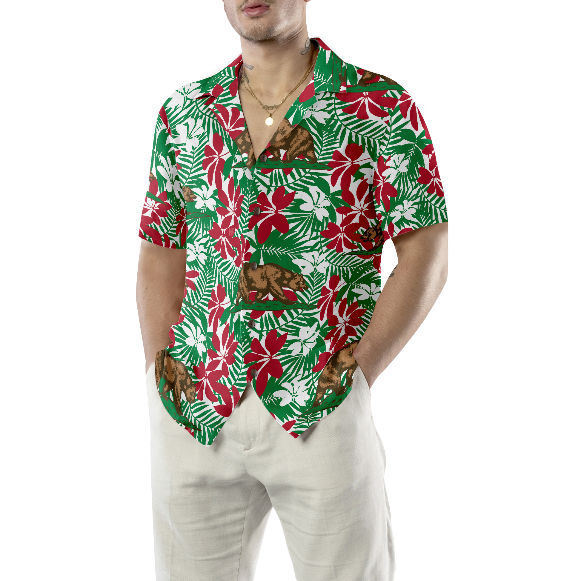 California Flag Seamless Pattern USA Hawaiian Shirt, Best Gift For Friend, Family