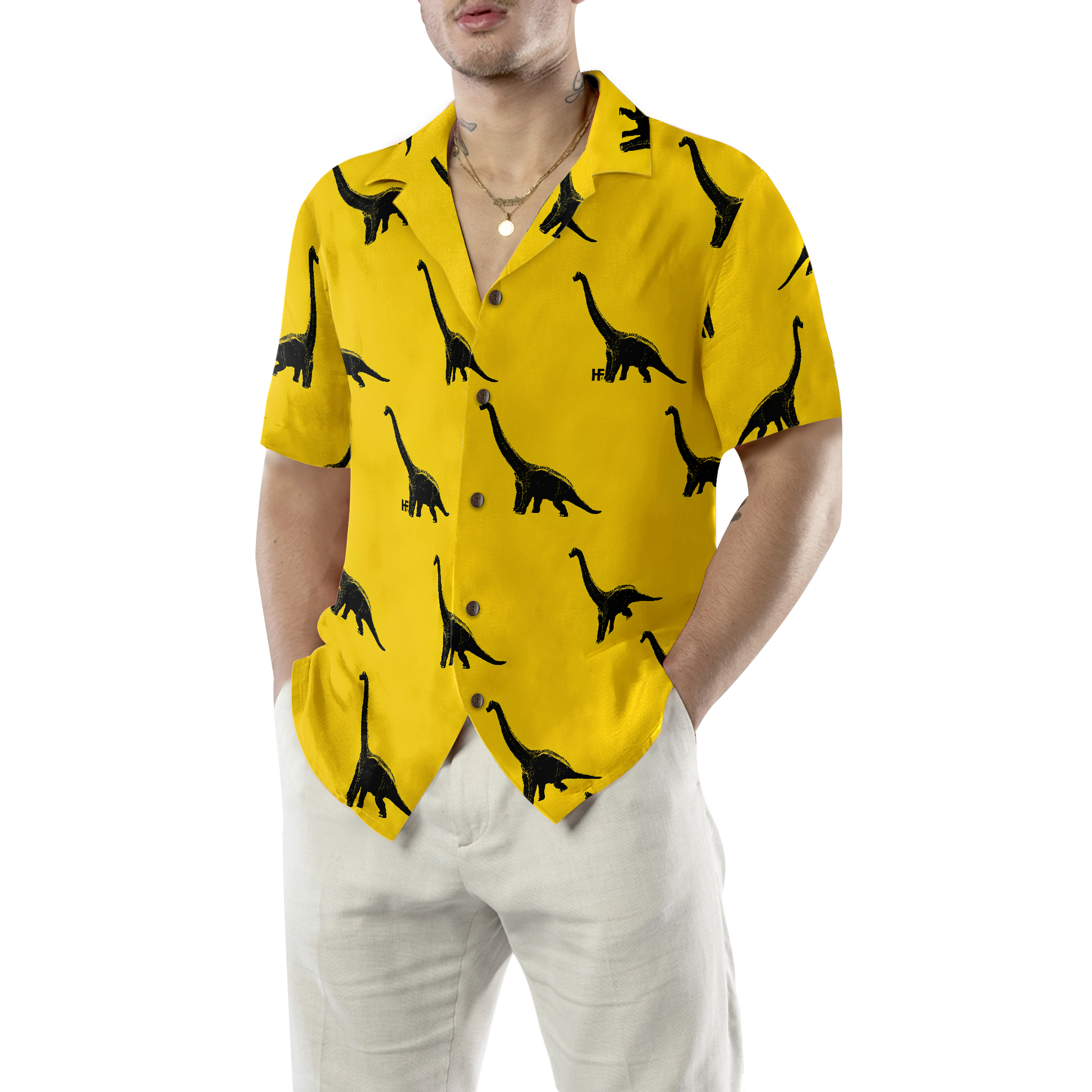 Brachiosaurus Dinosaur Hawaiian Shirt, , Best Gift For Husband, Wife, Boyfriend, Girlfriend, Friend, Family