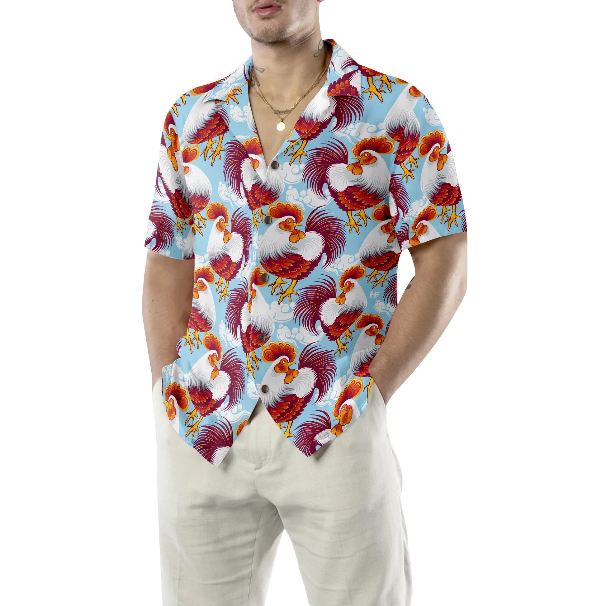 Beautiful Chickens Hawaiian Shirt, Chicken Aloha Shirt For Men- Perfect Gift For Chicken Lovers, Friends, Husband, Boyfriend, Family
