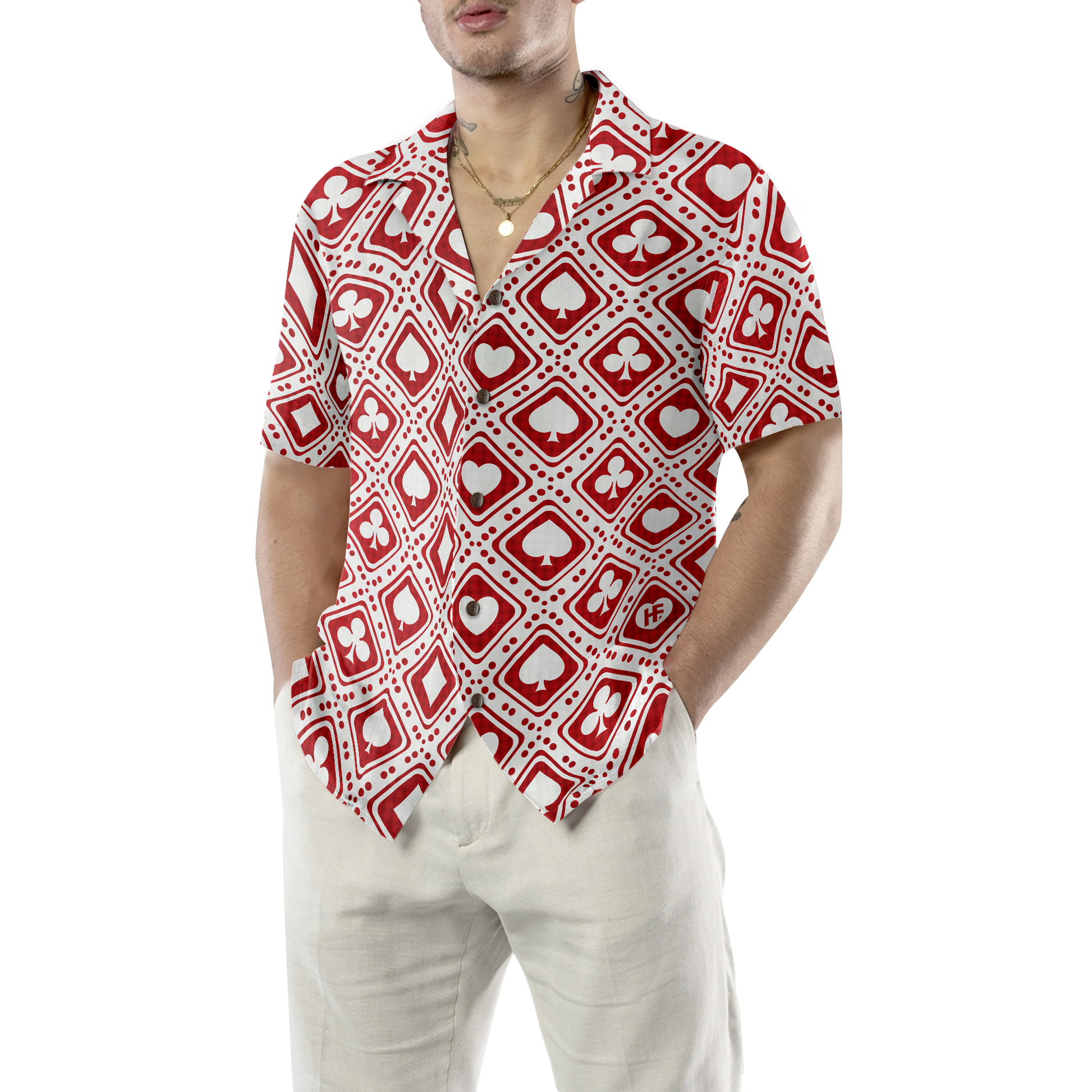 Casino Red Pattern Hawaiian Shirt, Best Gift For Husband, Wife, Boyfriend, Girlfriend, Friend, Family