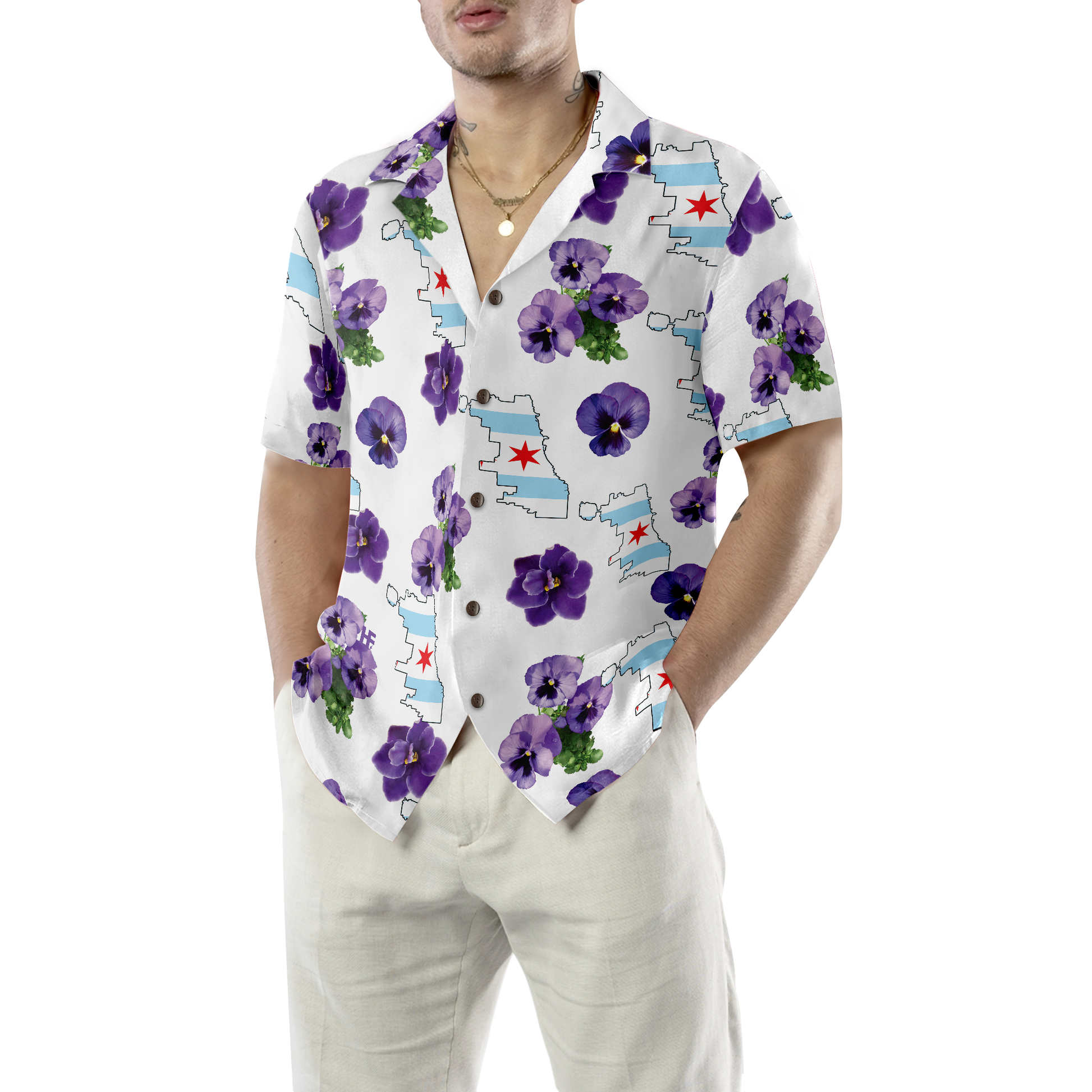 Chicago Proud Official Flower Hawaiian Shirt, Best Gift For Chicago Lover, Friend, Family
