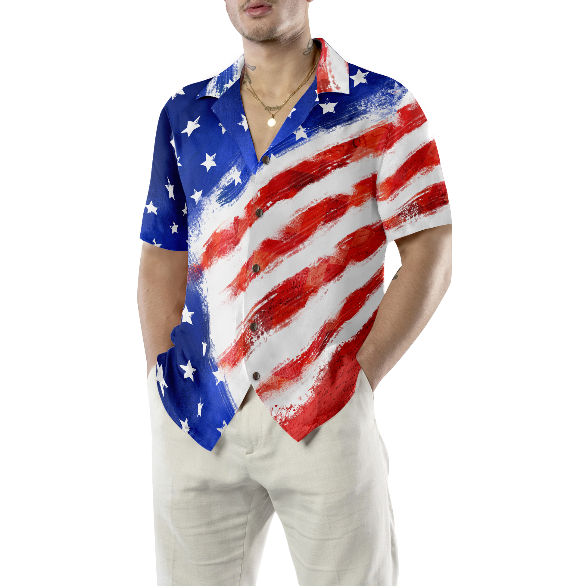 American Flag Hawaiin Shirt For Men - Best Gift For Husband, Wife, Boyfriend, Girlfriend
