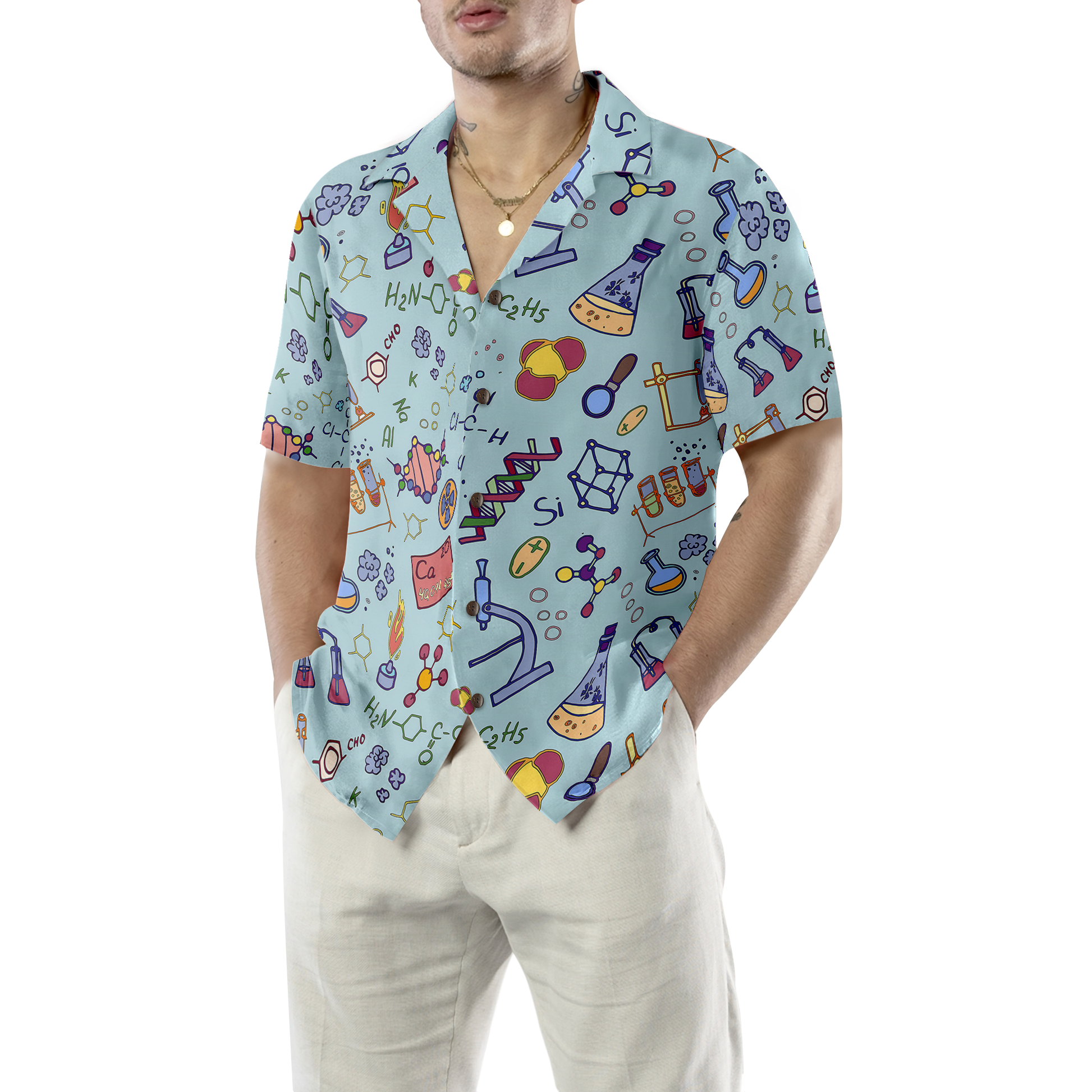 Chemistry Teacher Pattern Hawaiian Shirt, Best Gift For Chef, Friend, Family