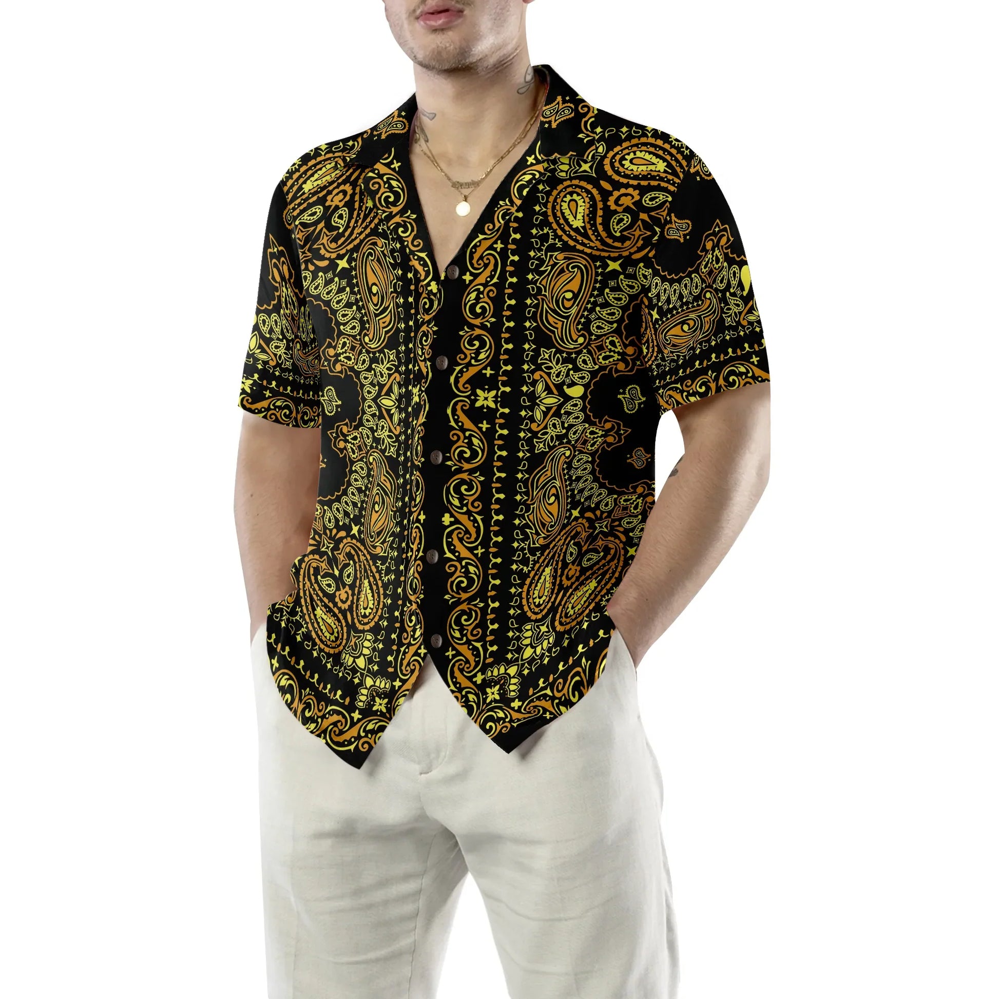 Bandana Royalty Pattern Hawaiian Shirt, Bandana Pattern Skull Paisley Aloha Shirt Summer For Men & Women, Best Gift For Summer, Husband, Boyfriend, Wife, Girlfriend